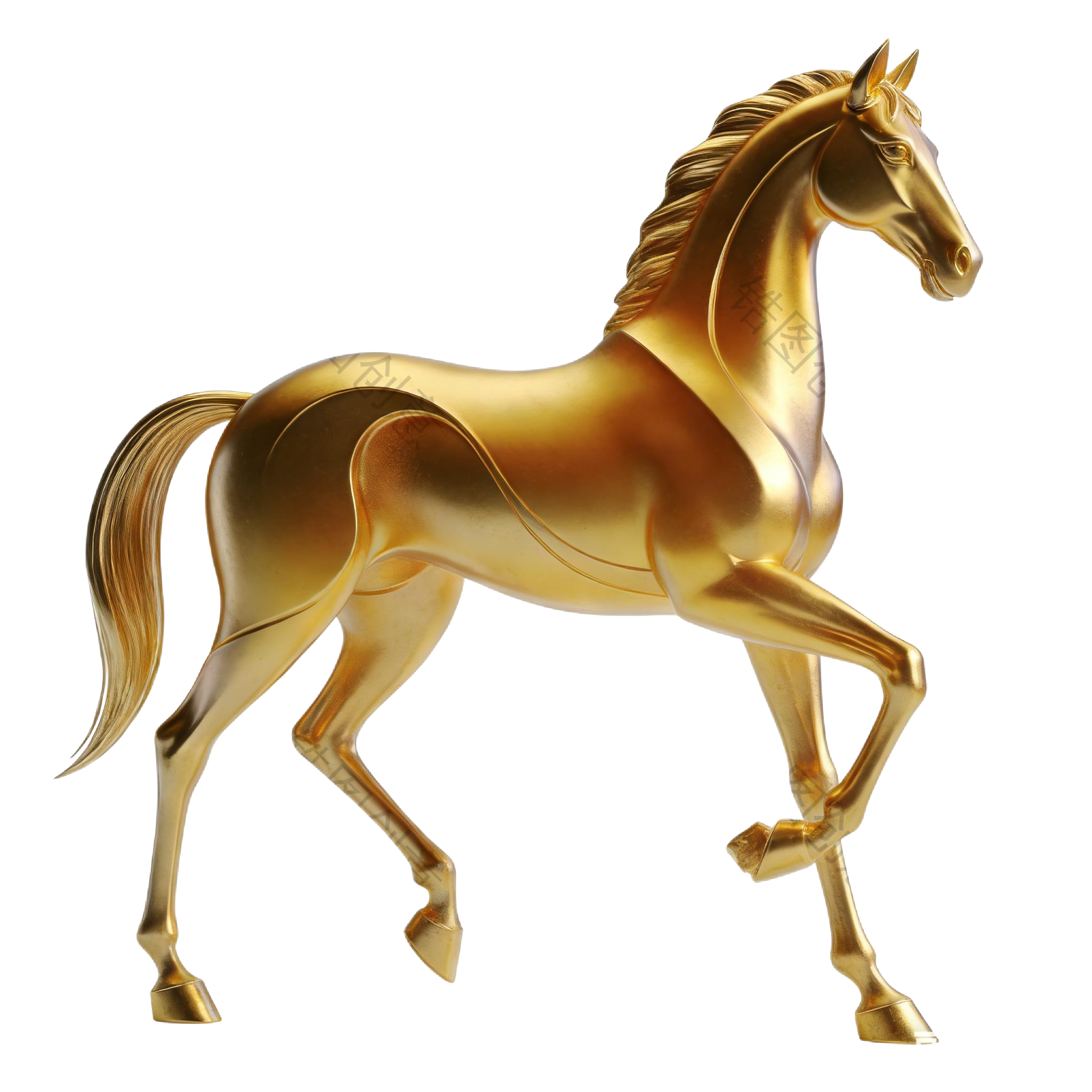 金色3d马元素
