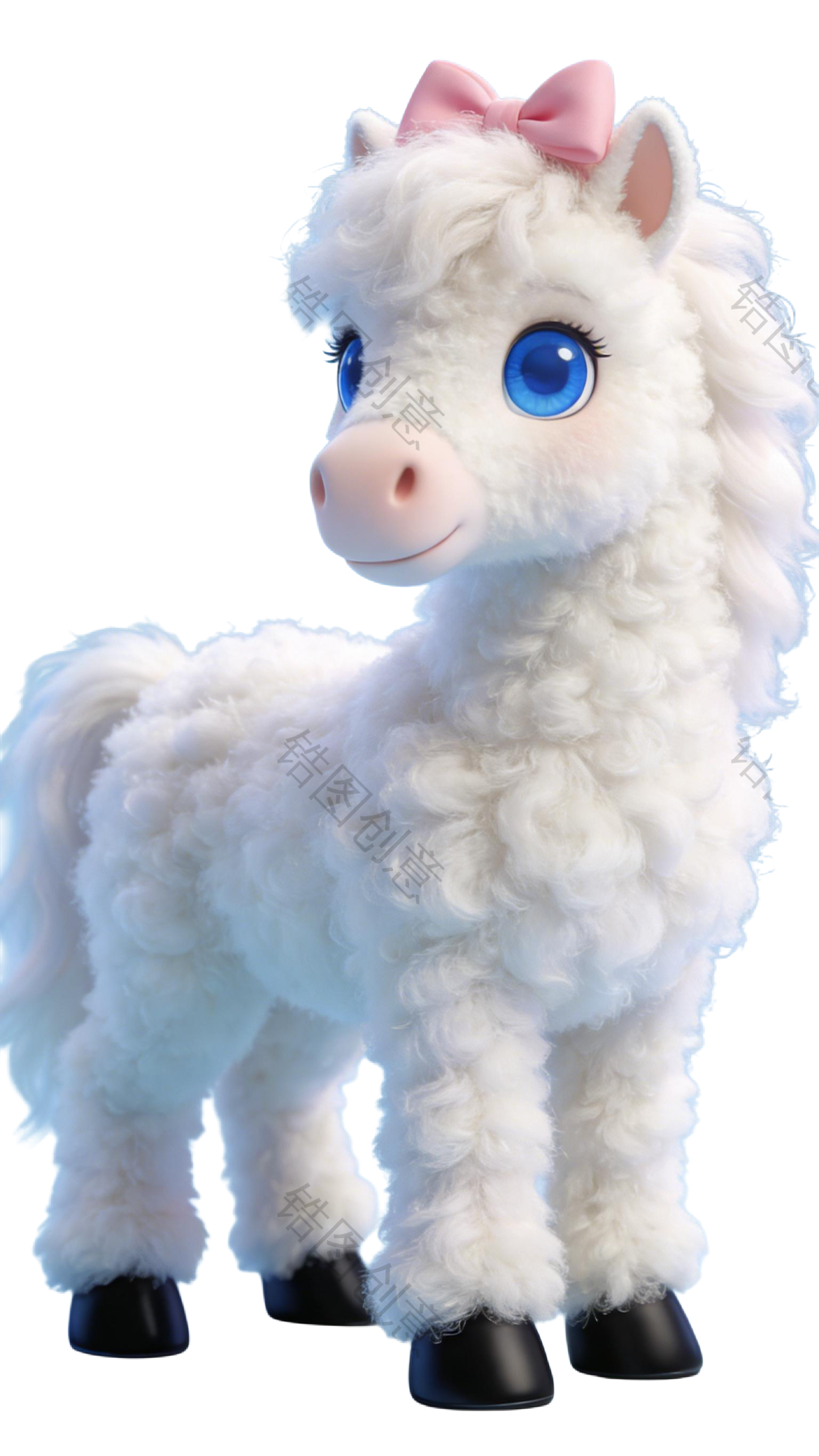 2026年马年生肖3d毛绒绒卡通马元素