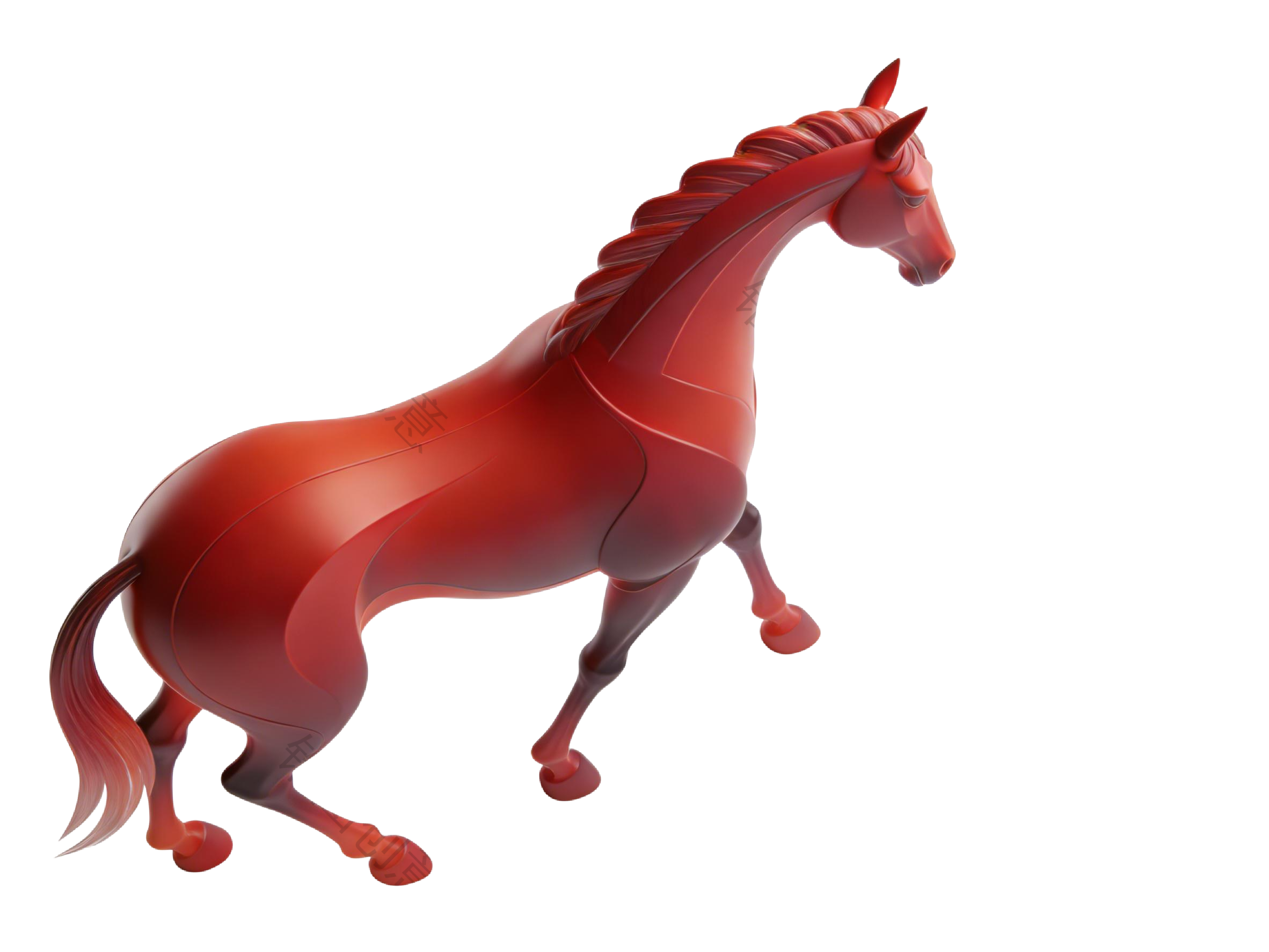 2026年马年奇幻生肖3d俯视马元素