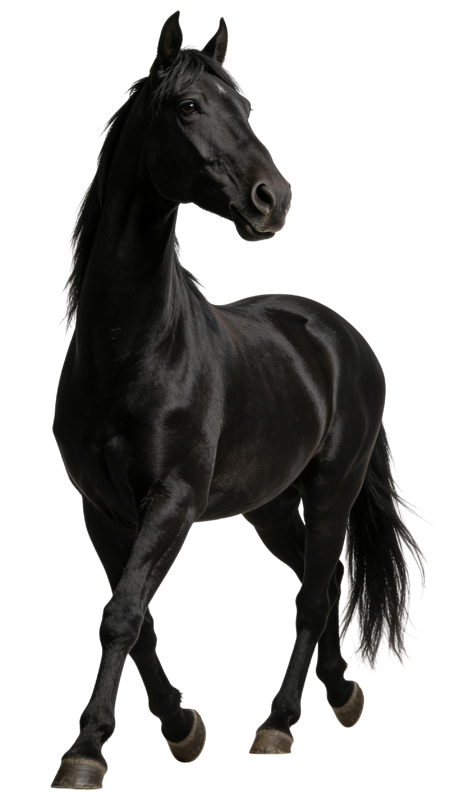 真实感黑色马元素