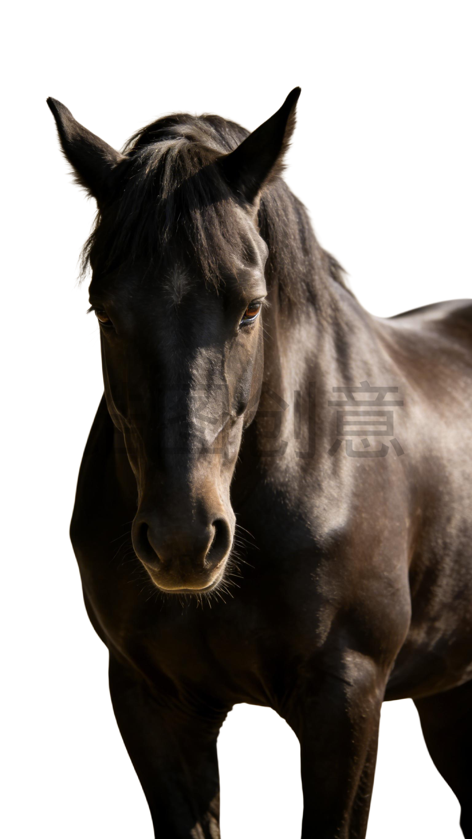 真实感黑色马元素