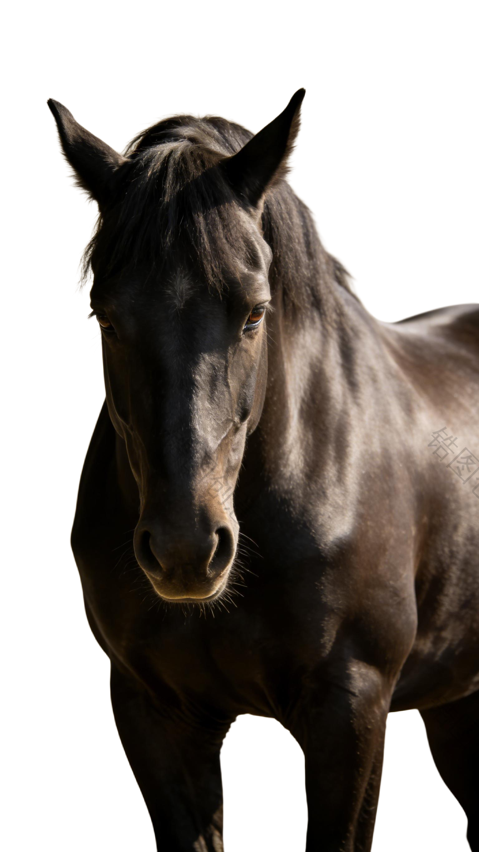 真实感黑色马元素