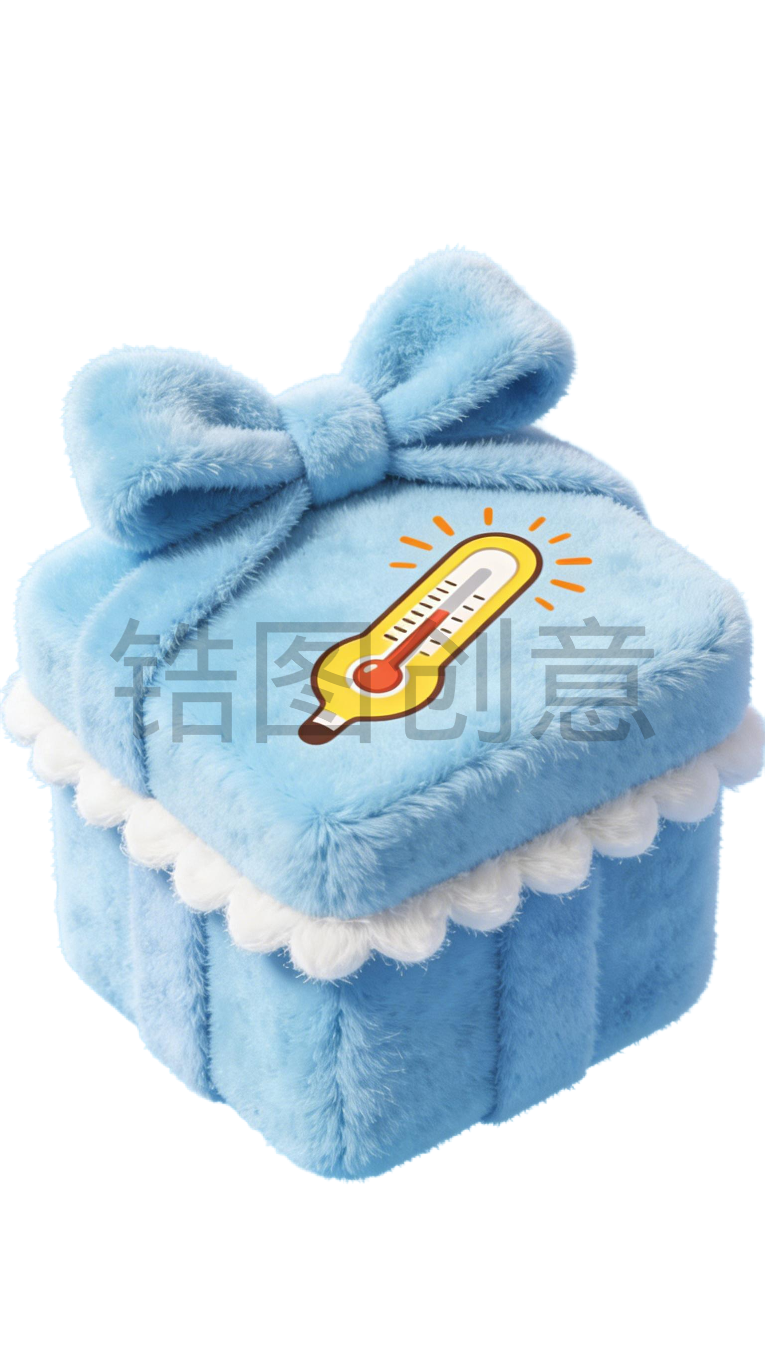 3d毛茸茸质感卡通促销装饰礼盒元素