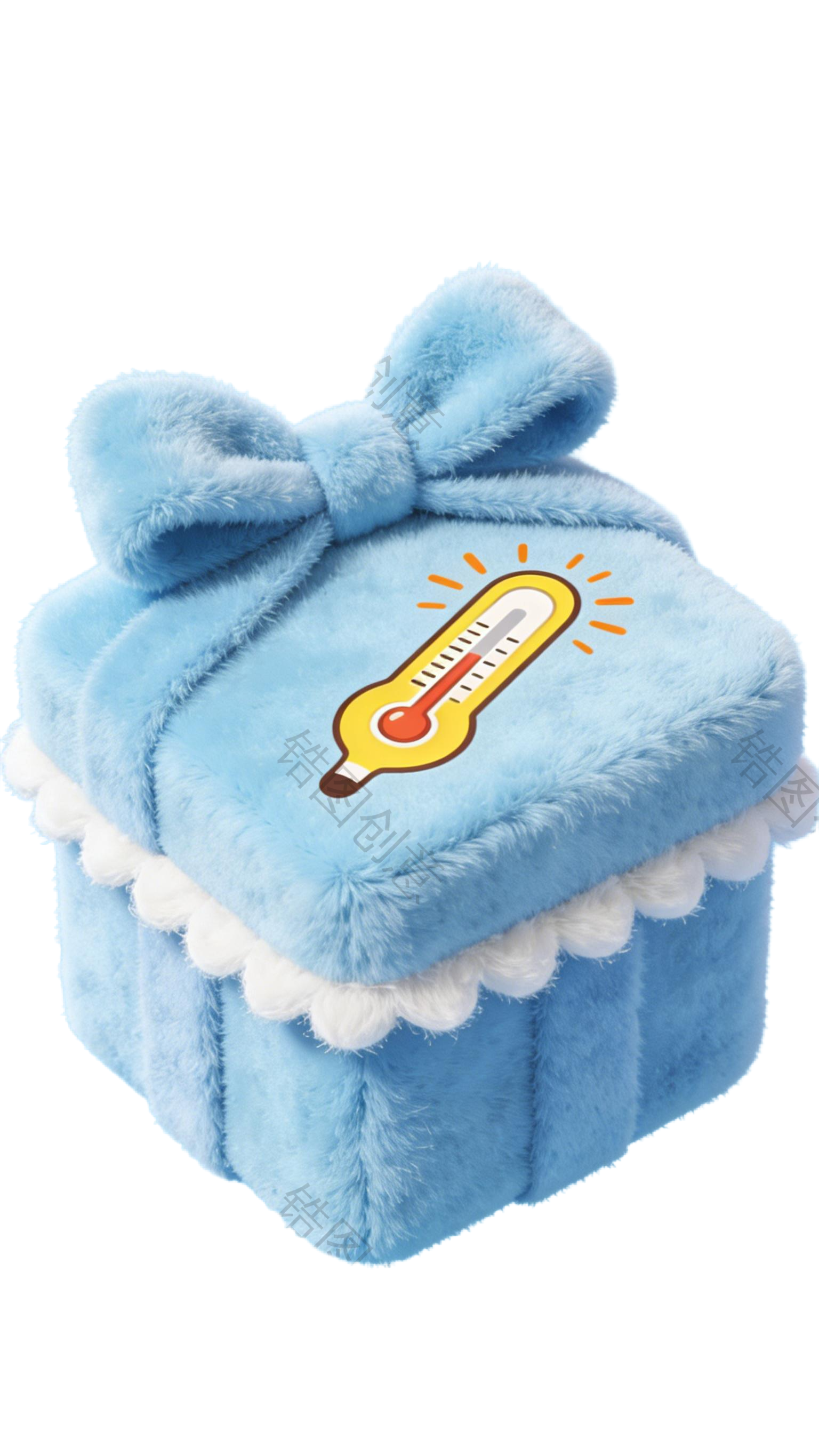 3d毛茸茸质感卡通促销装饰礼盒元素