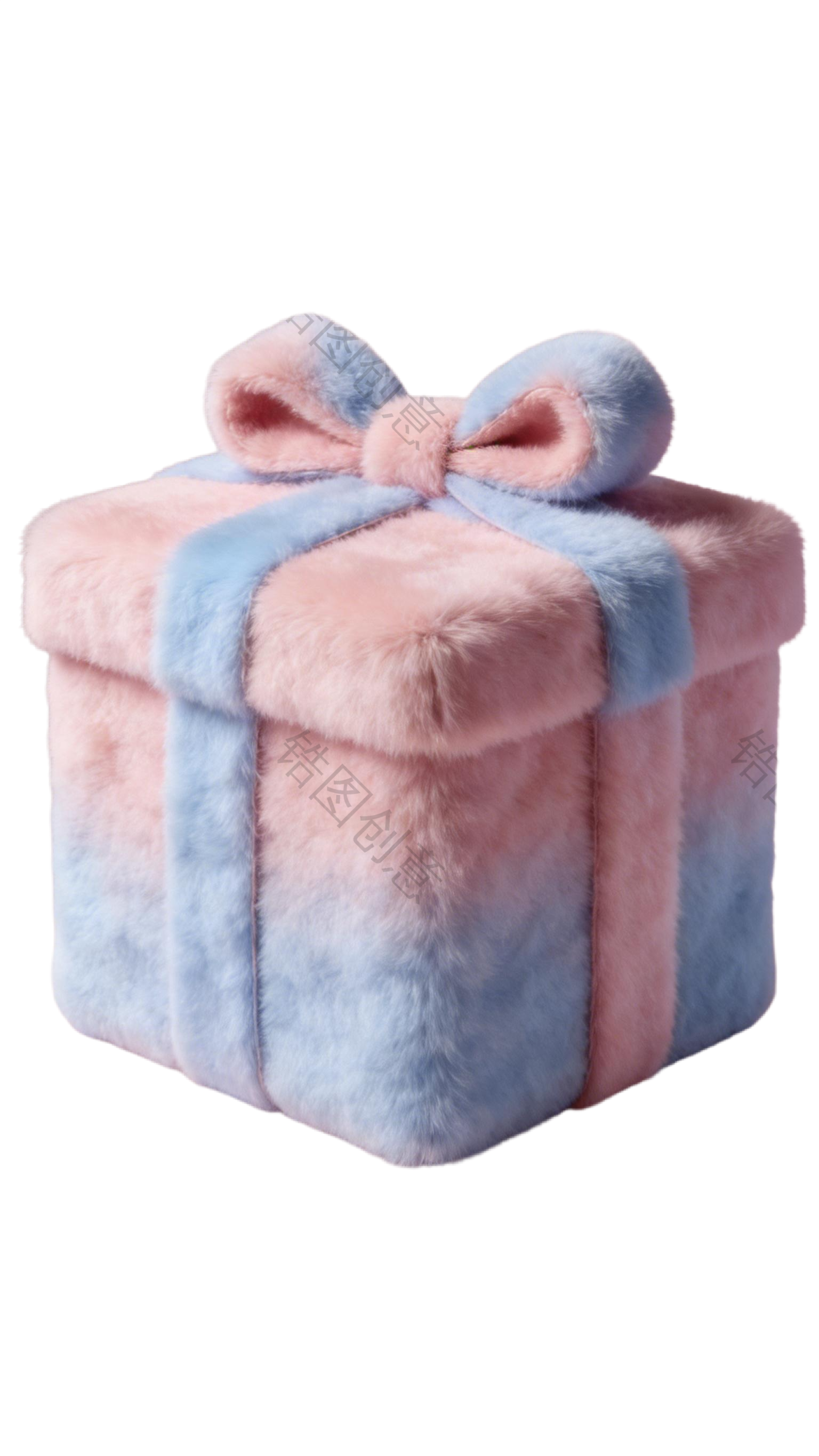 3d毛茸茸质感卡通促销装饰礼盒元素