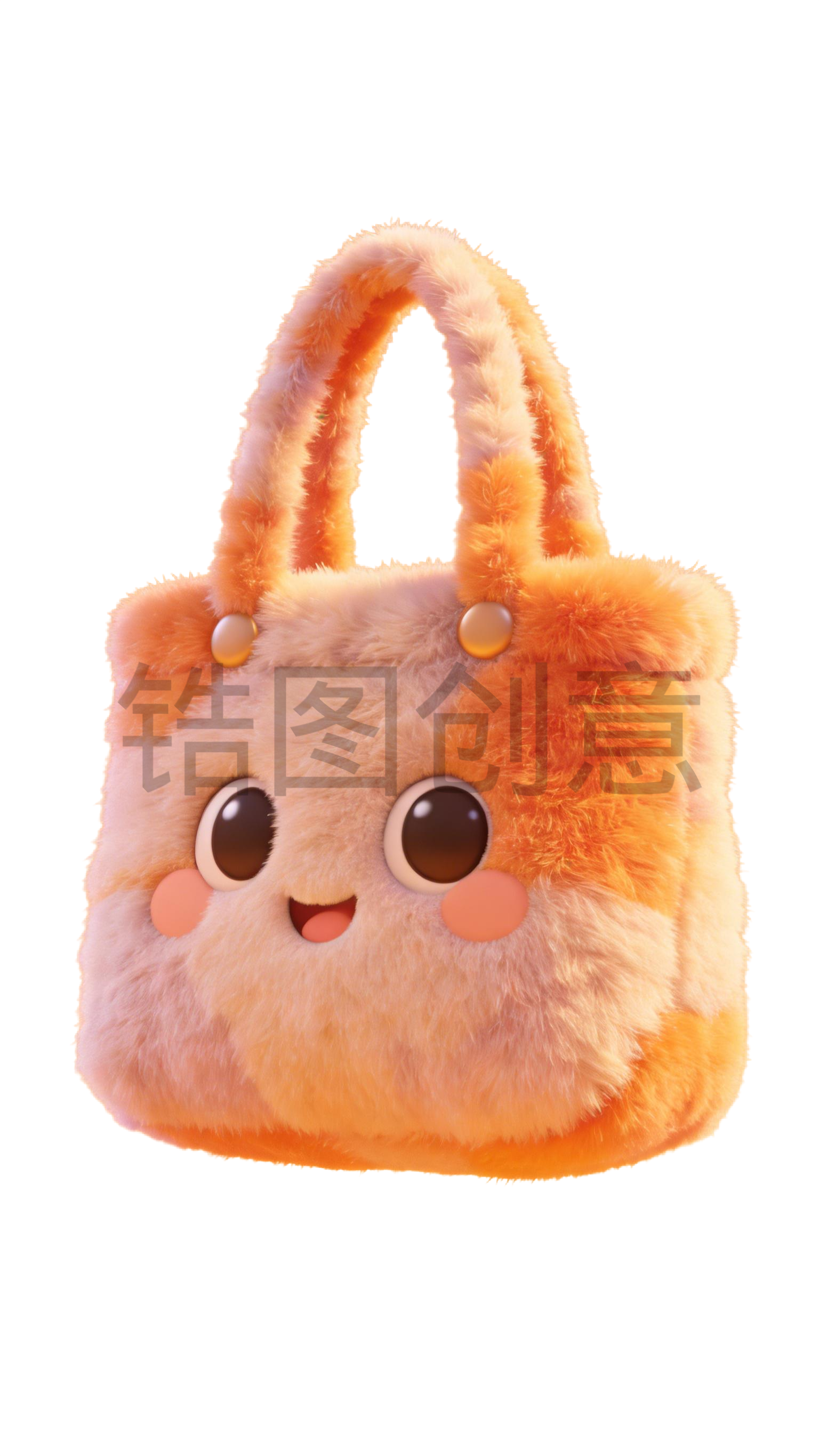 3d毛绒质感促销购物袋元素