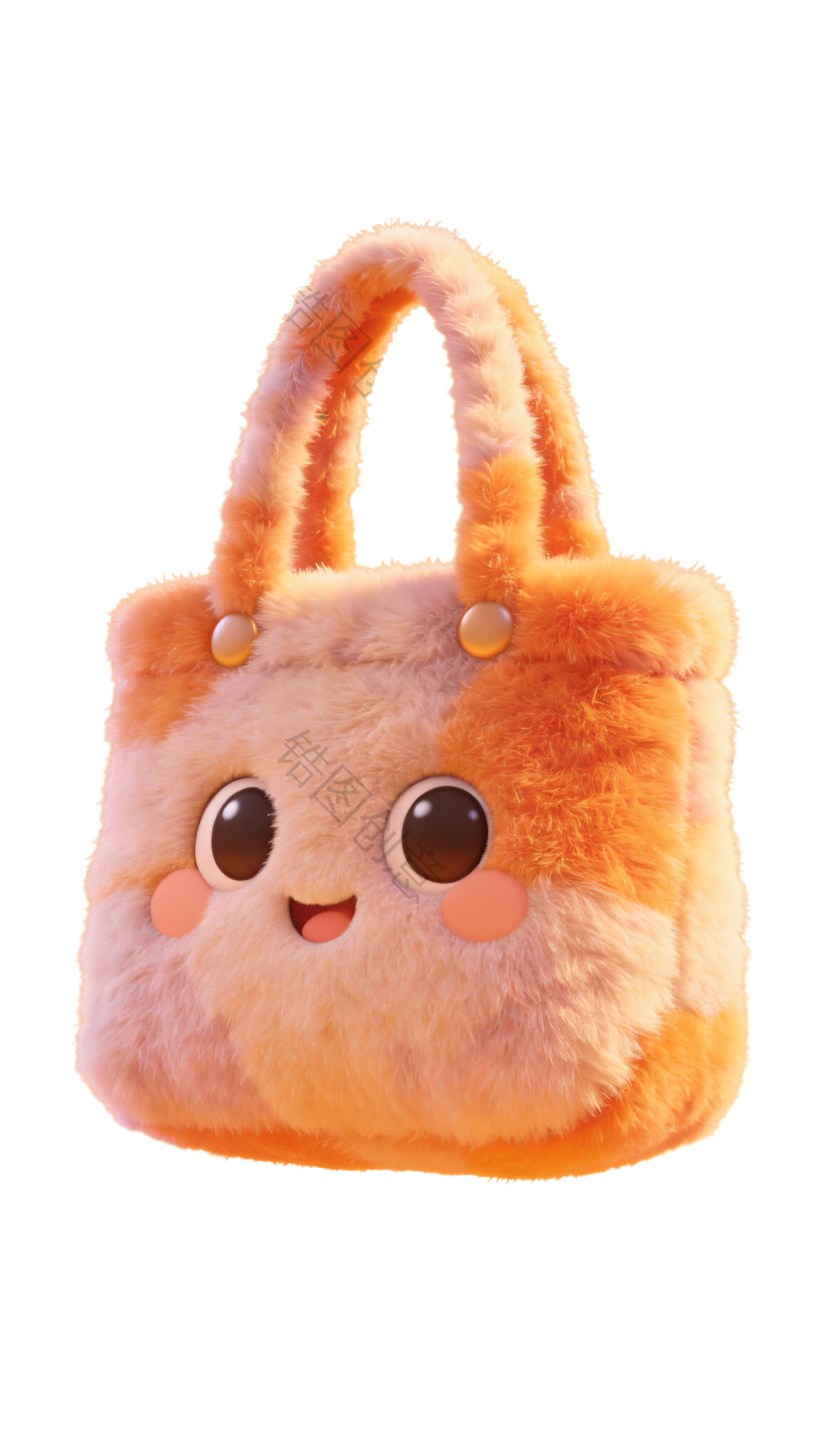 3d毛绒质感促销购物袋元素