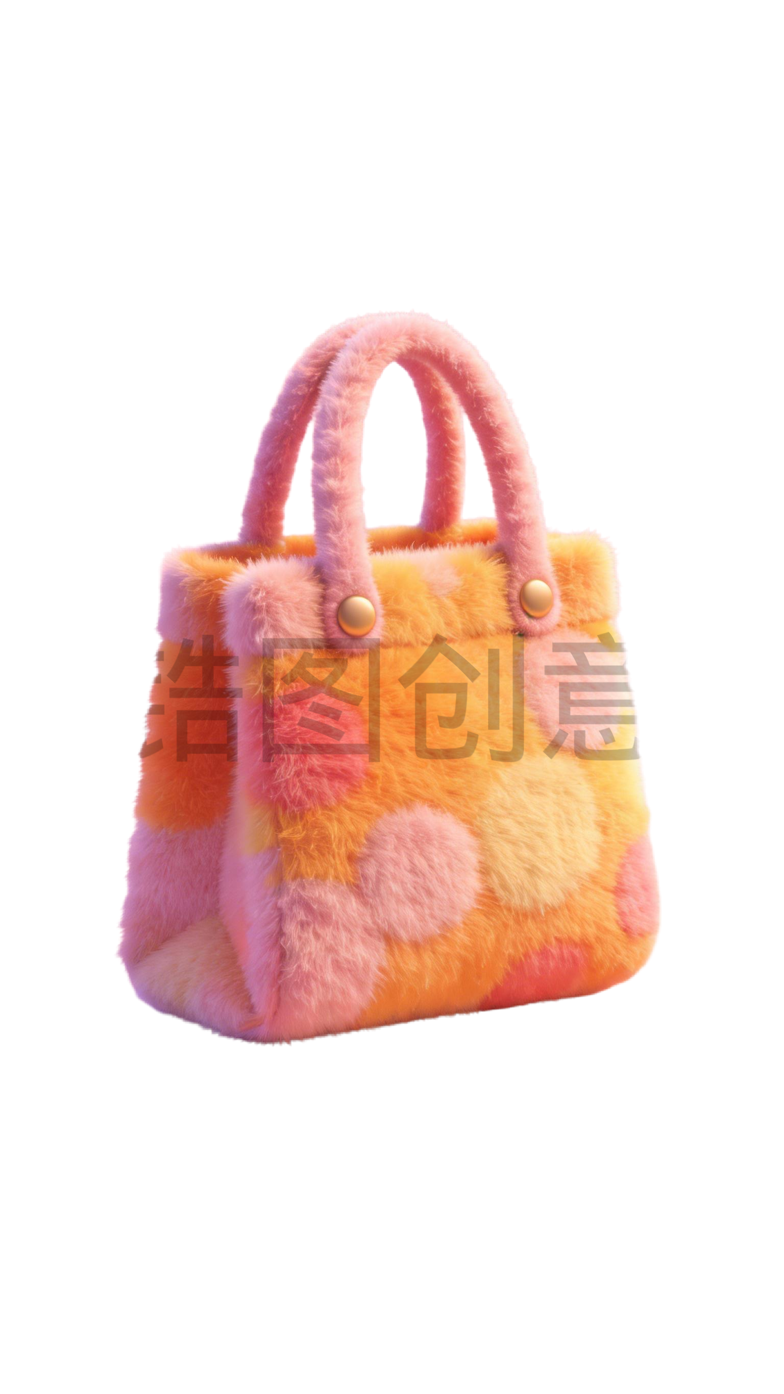 3d毛绒质感促销购物袋元素