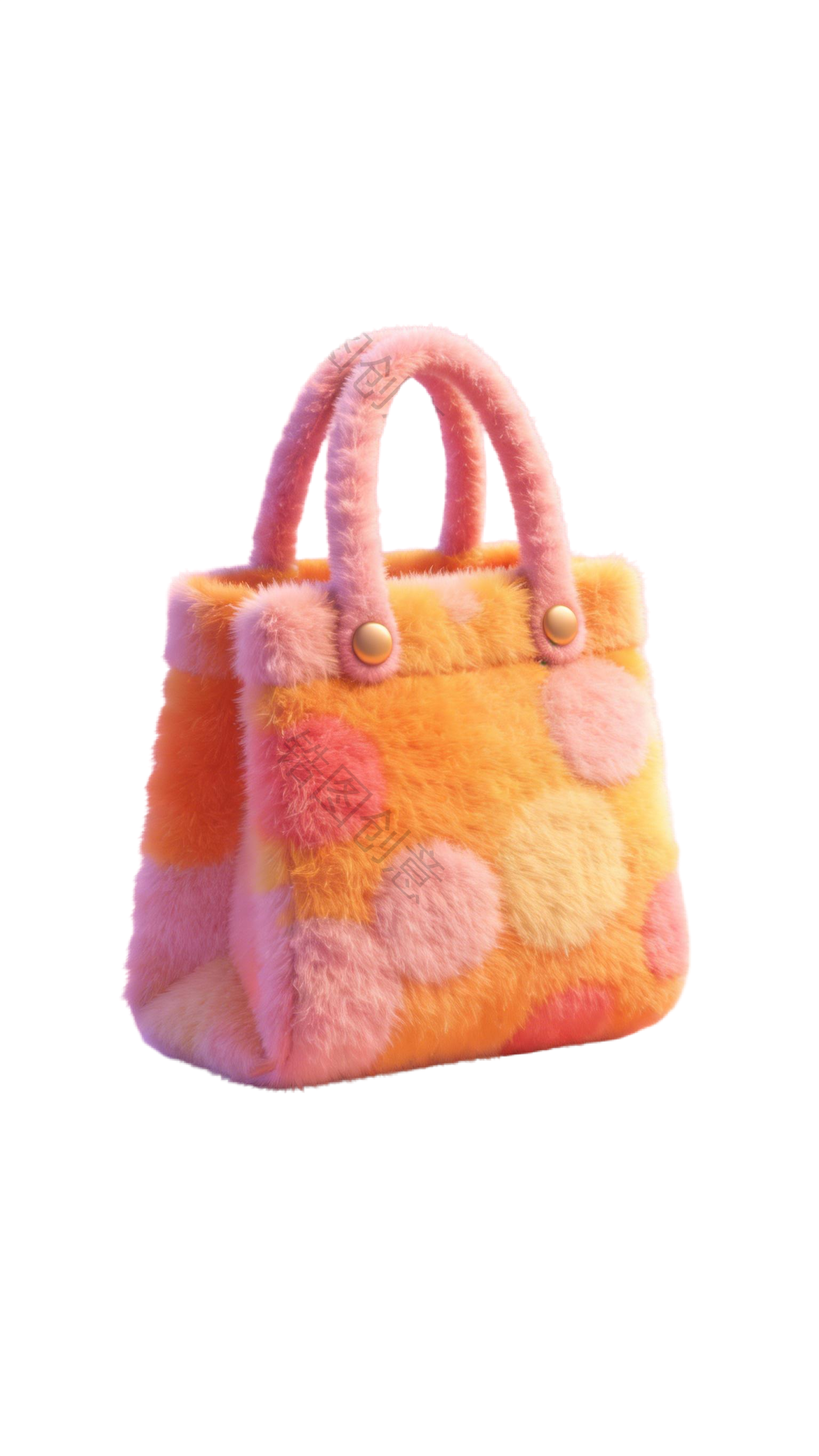 3d毛绒质感促销购物袋元素