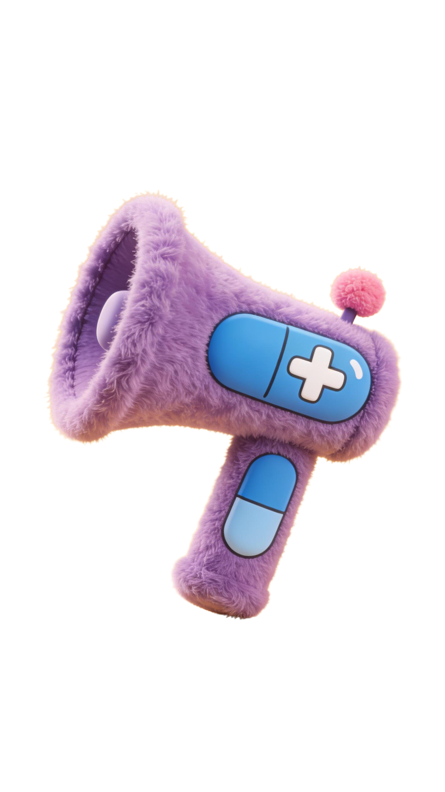 3d毛茸茸质感卡通促销装饰喇叭元素