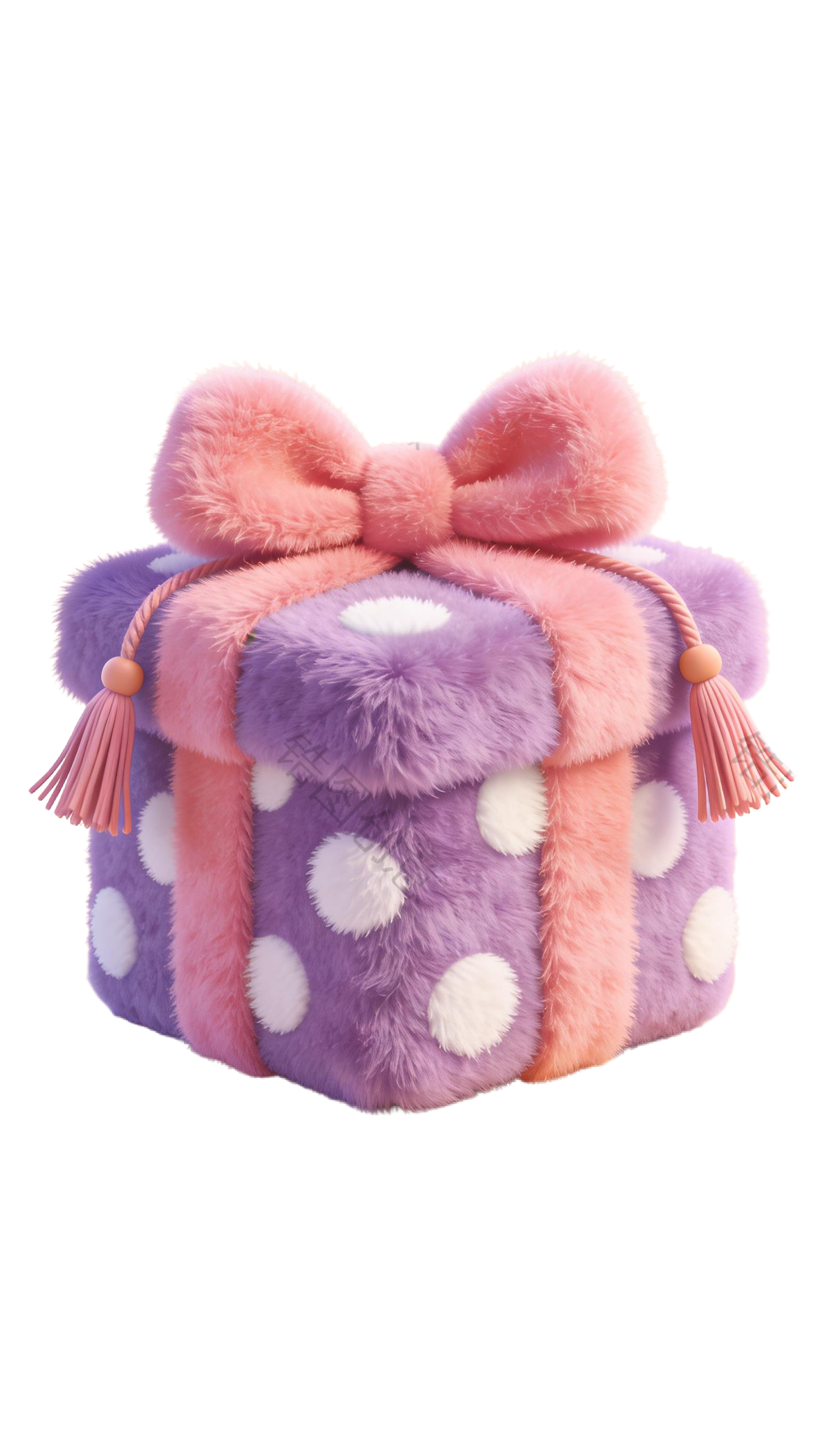 3d毛绒质感卡通促销装饰购物袋元素