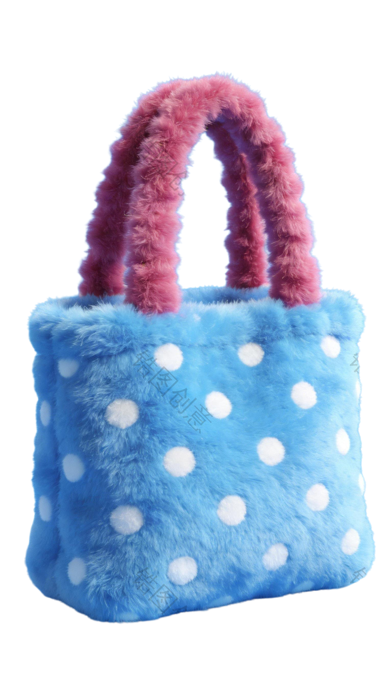 3d毛绒质感促销装饰购物袋手提包元素