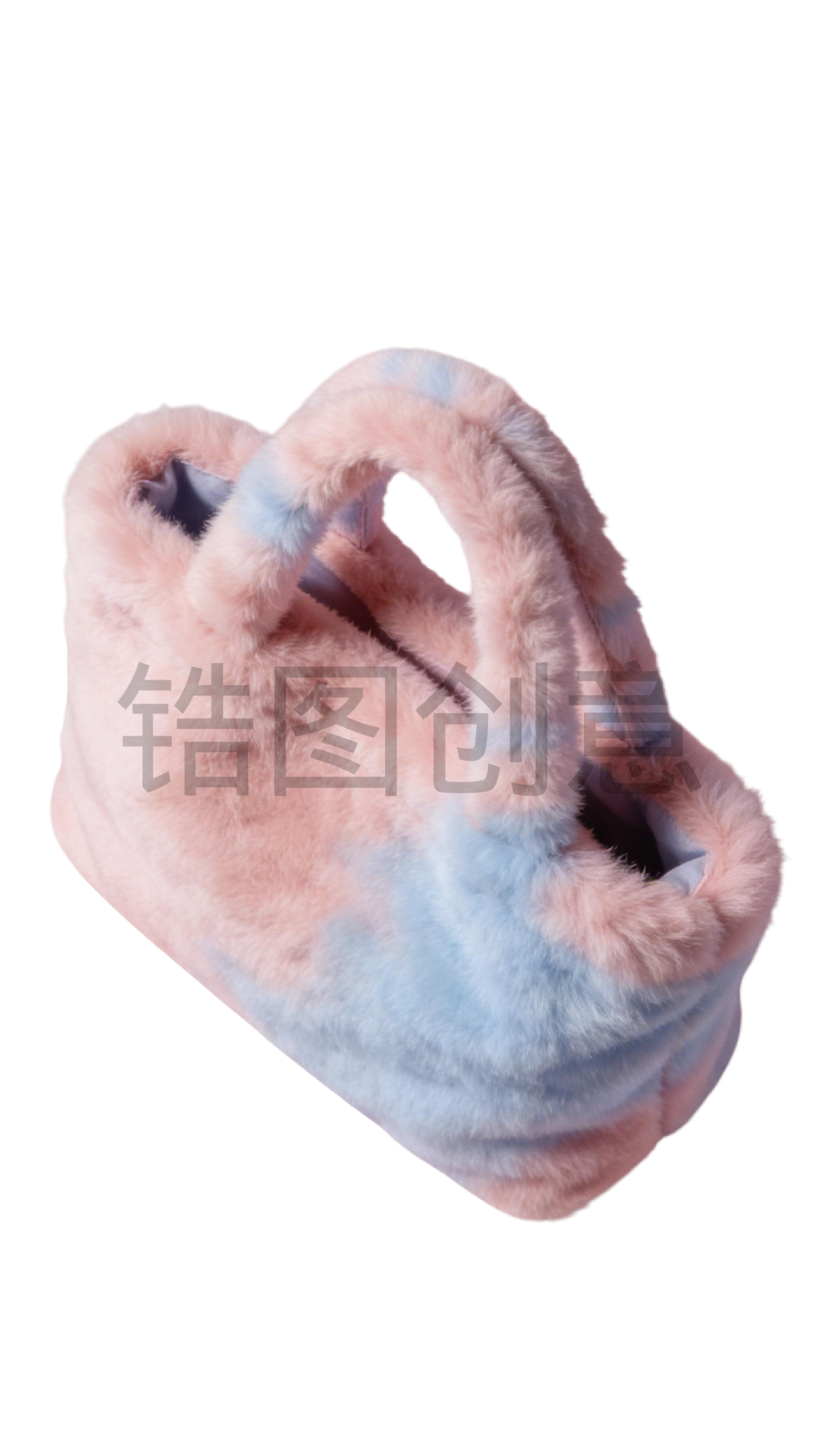 3d毛茸茸质感卡通促销装饰购物袋元素