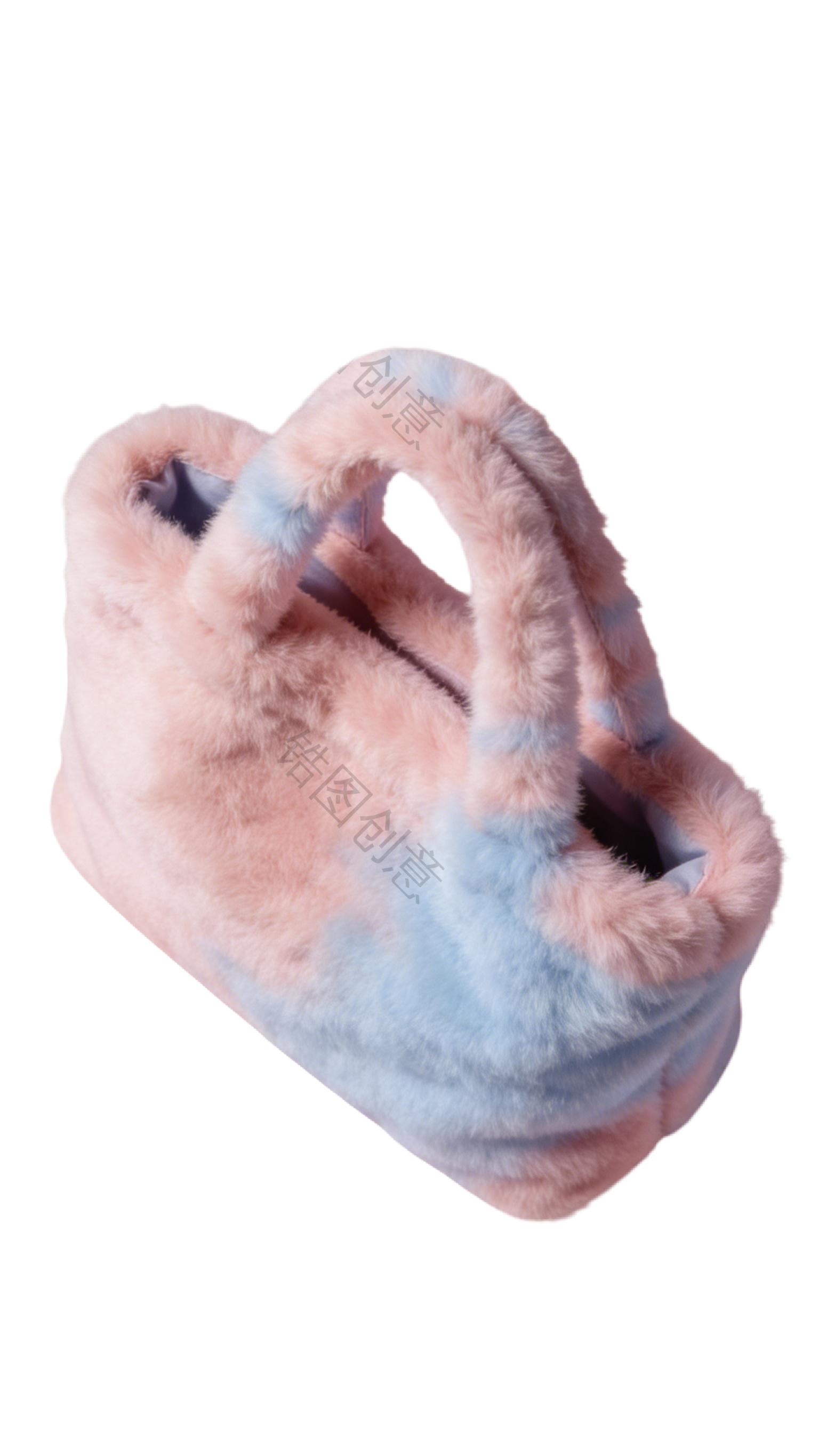 3d毛茸茸质感卡通促销装饰购物袋元素