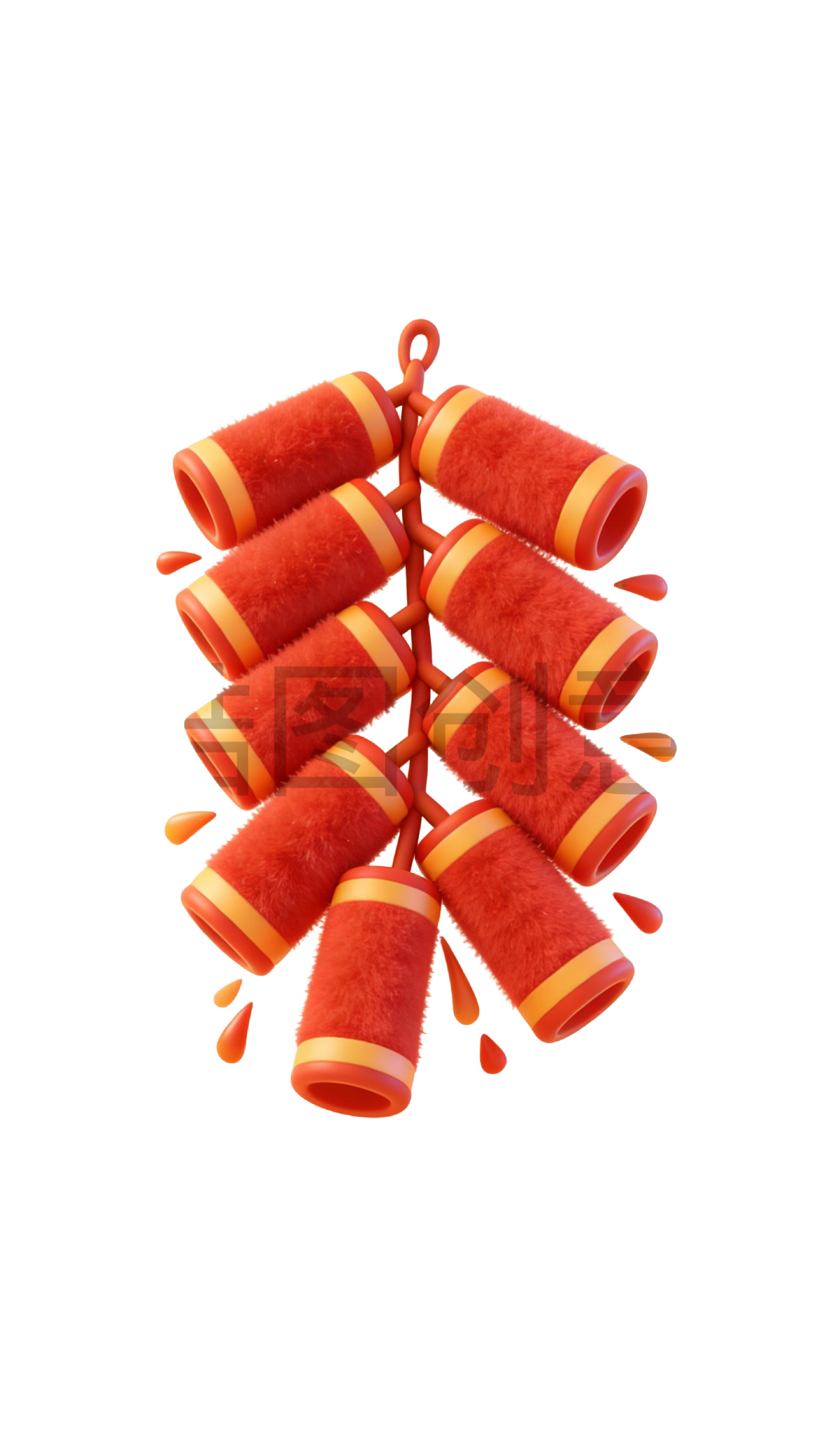 3d卡通新年装饰鞭炮元素