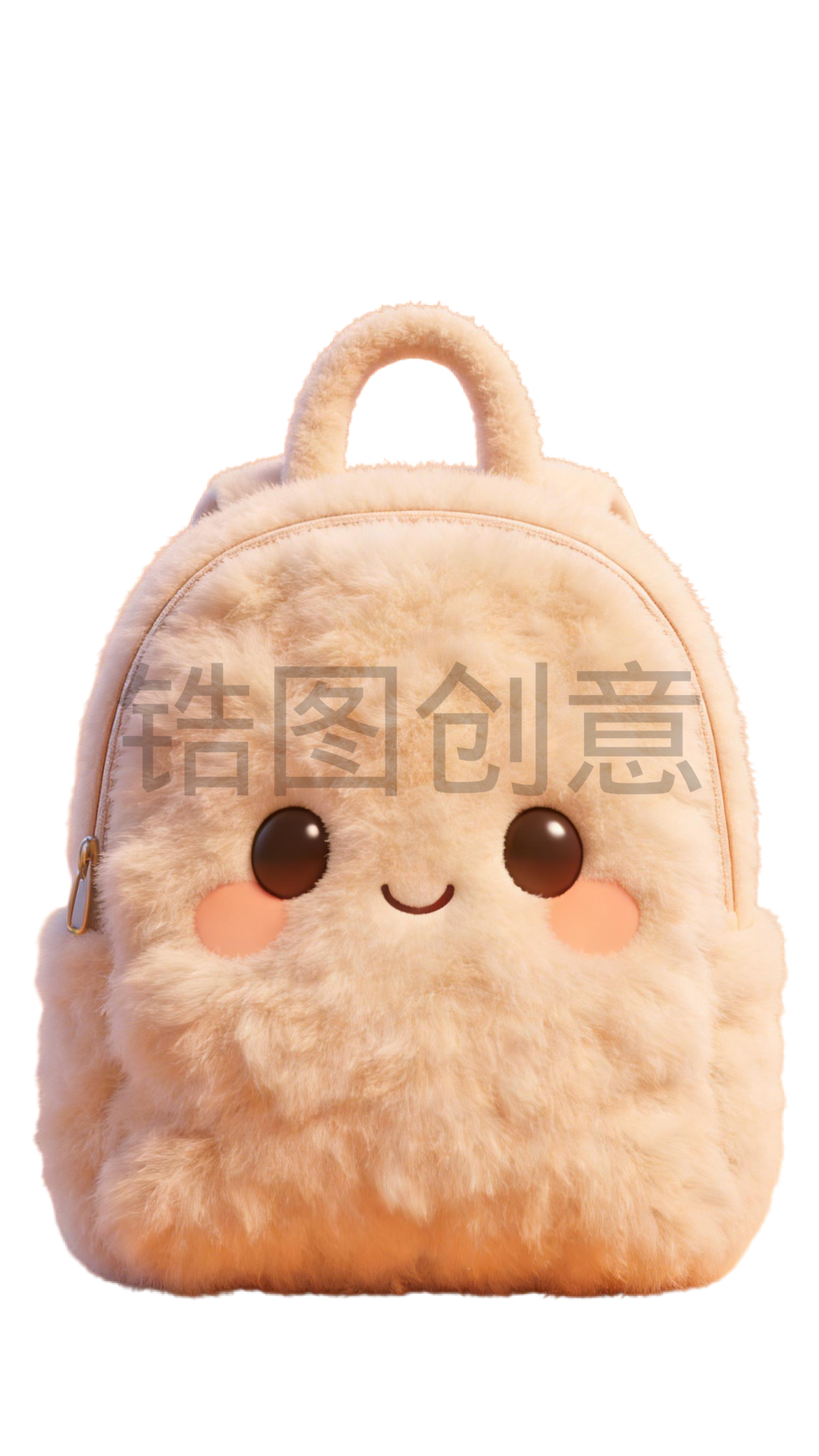 3d毛绒质感卡通书包元素