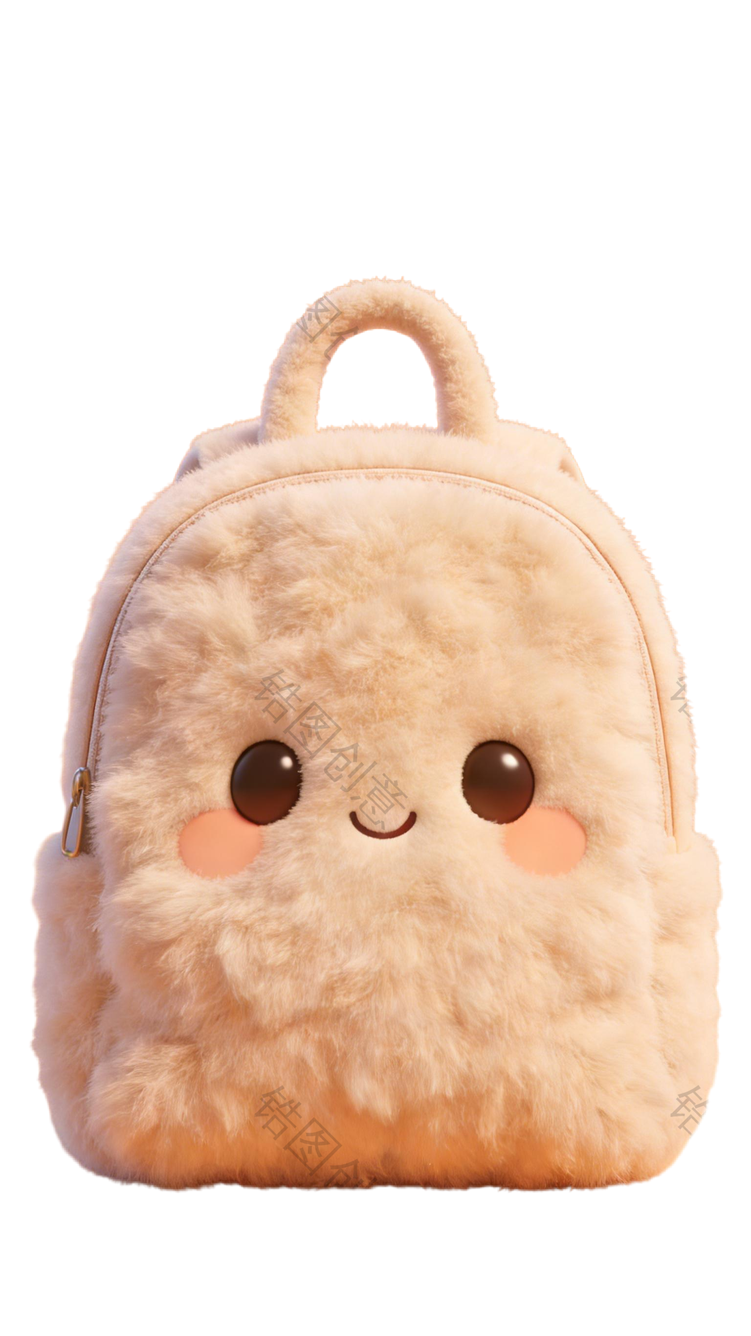 3d毛绒质感卡通书包元素