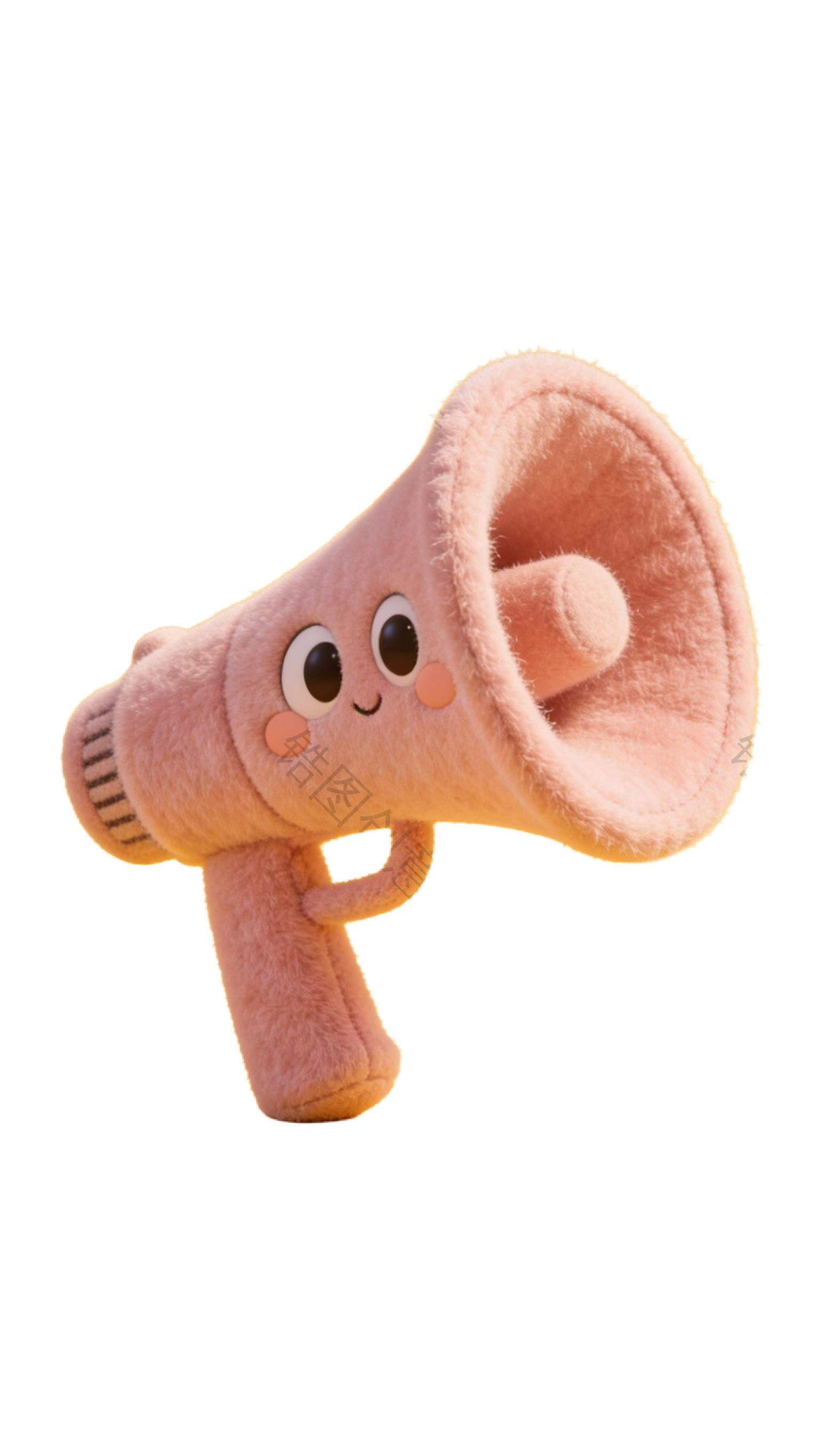 3d毛绒质感卡通促销装饰喇叭元素