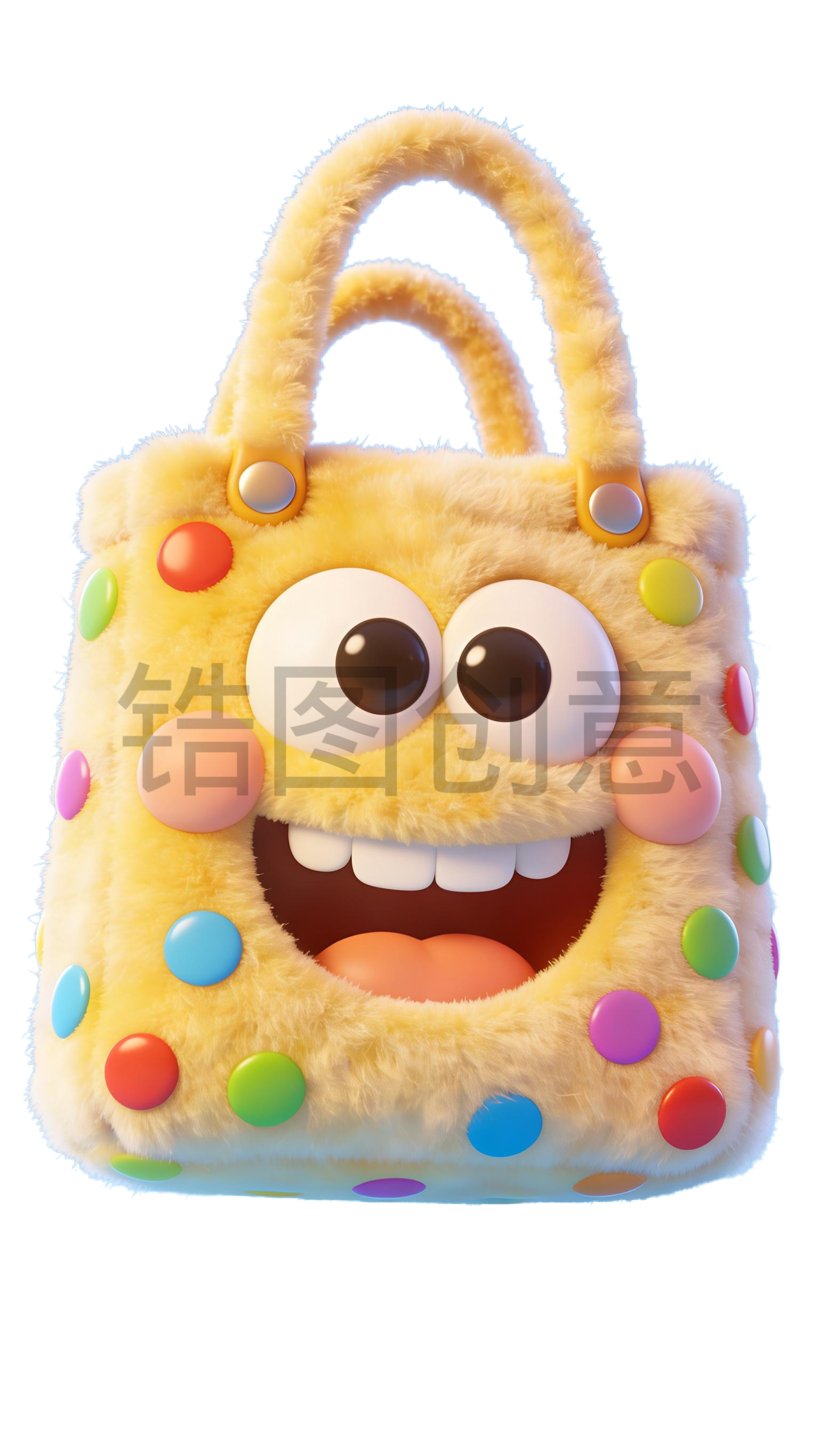 3d毛茸茸质感卡通促销装饰喇叭元素