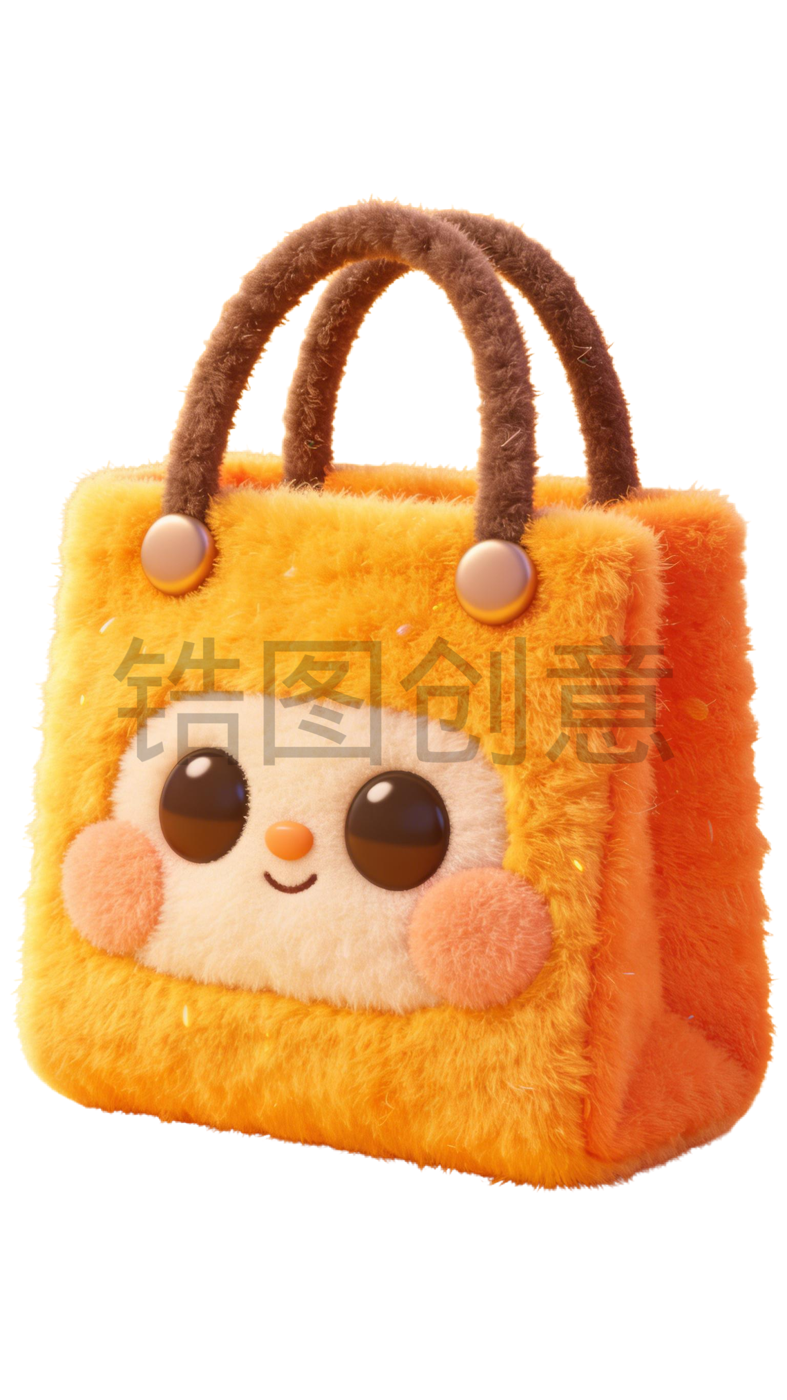 3d毛绒质感促销购物袋元素