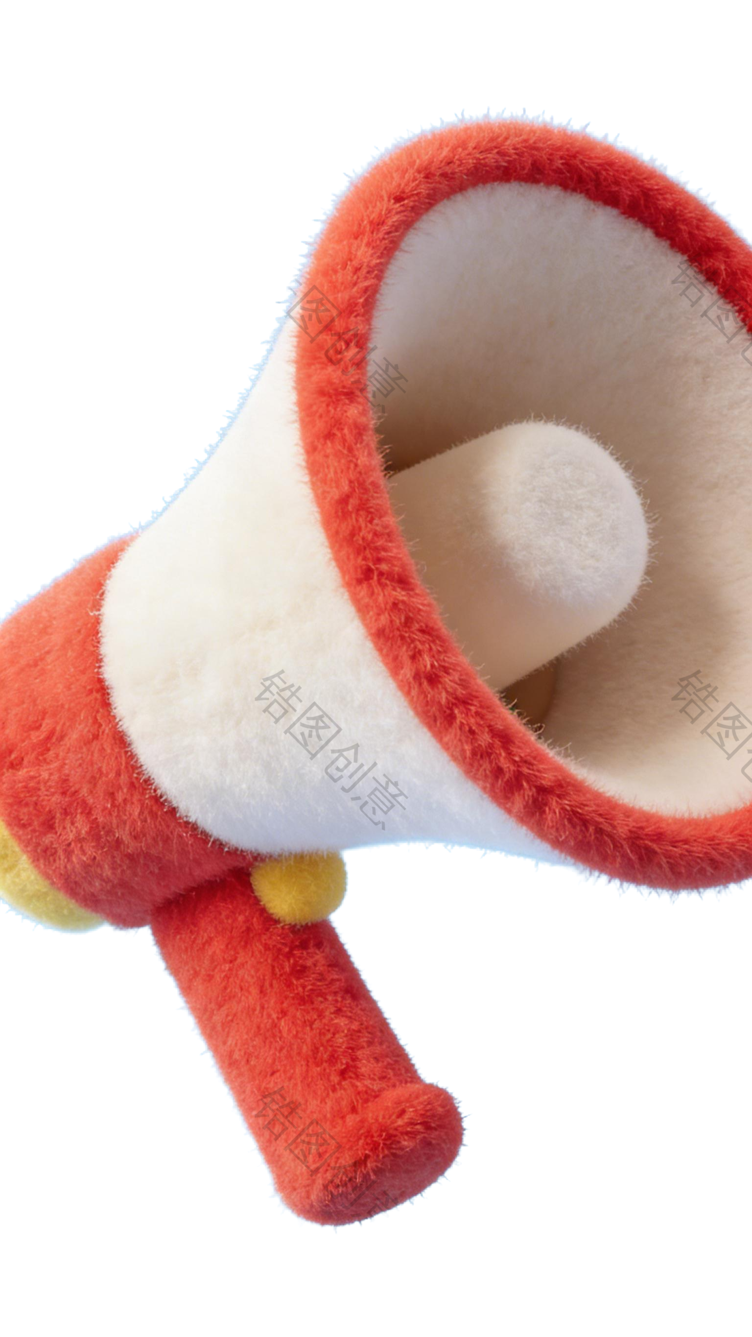 3d毛茸茸质感卡通促销装饰喇叭元素