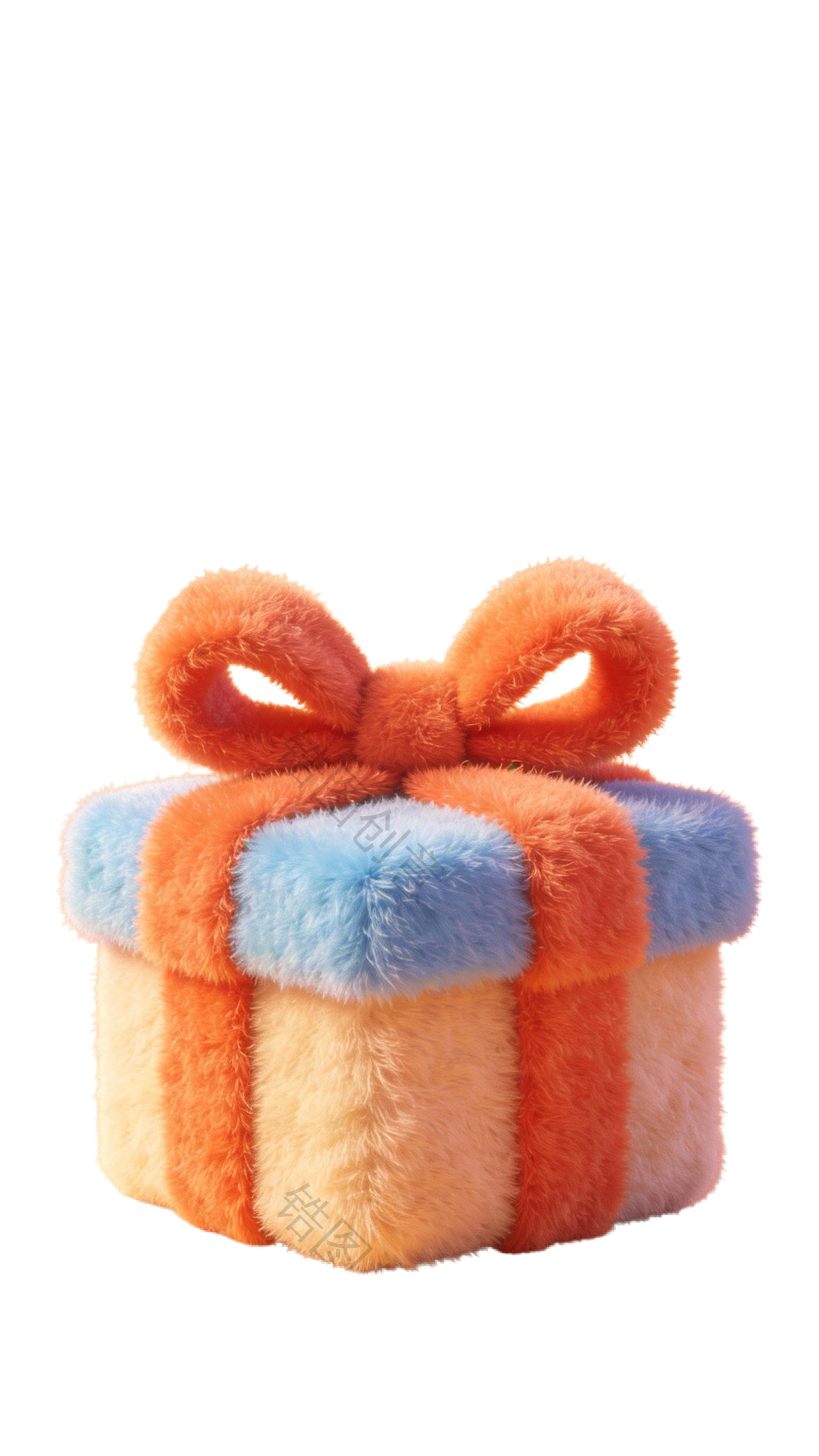 3d毛茸茸质感卡通促销装饰礼盒元素