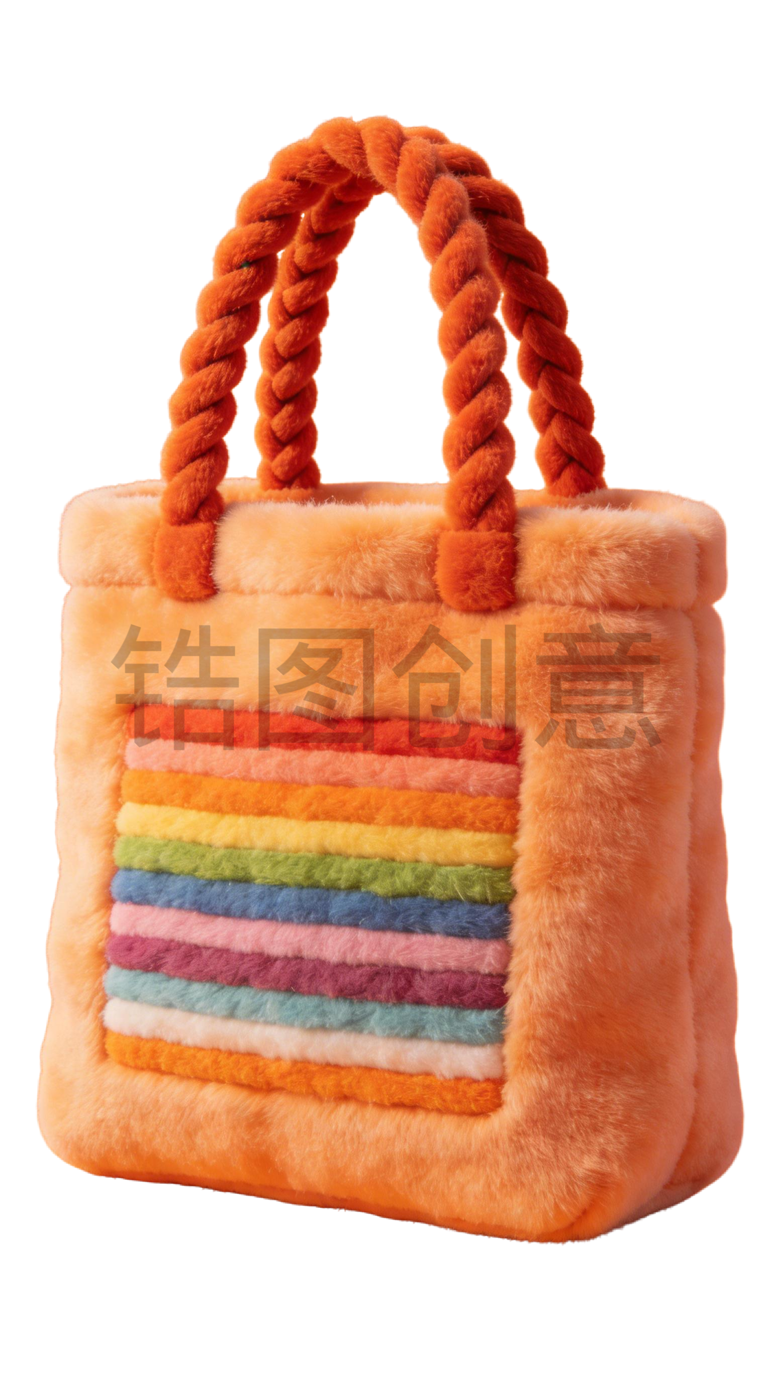 3d毛绒质感卡通手提袋元素