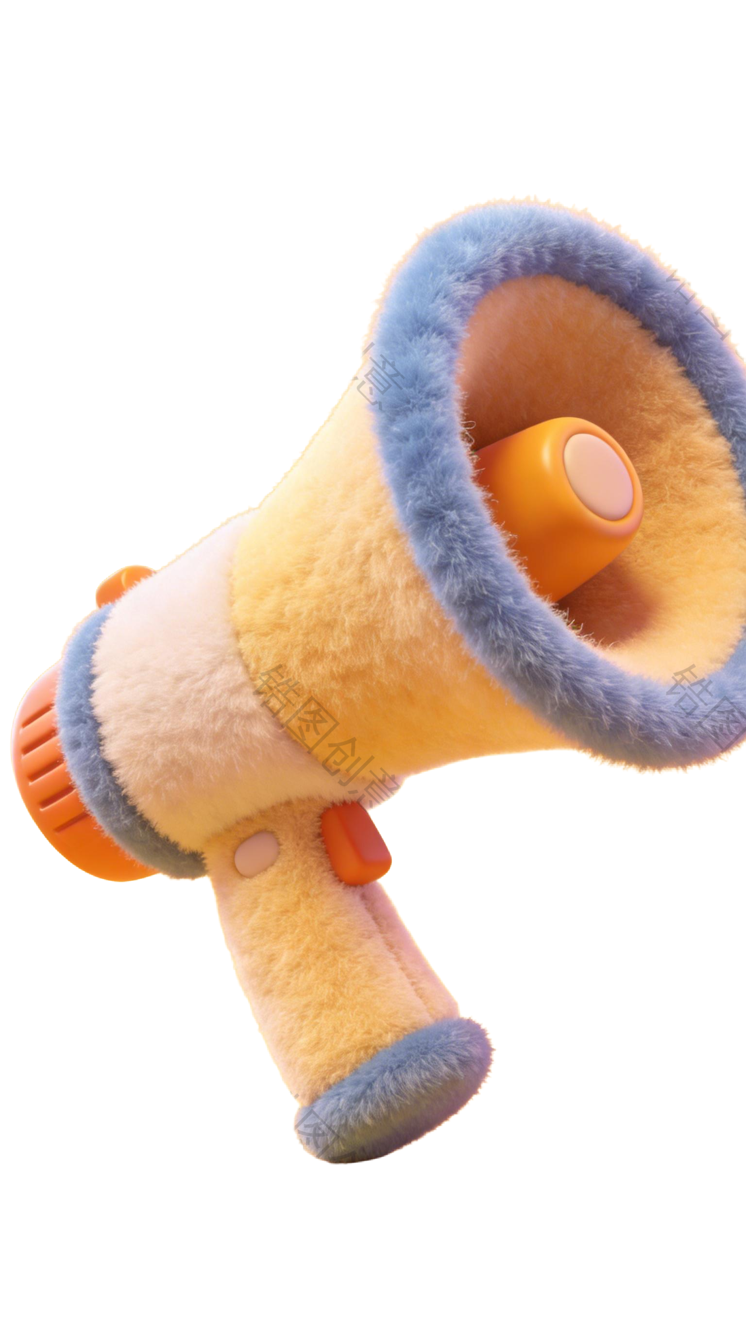 3d毛绒质感促销喇叭元素