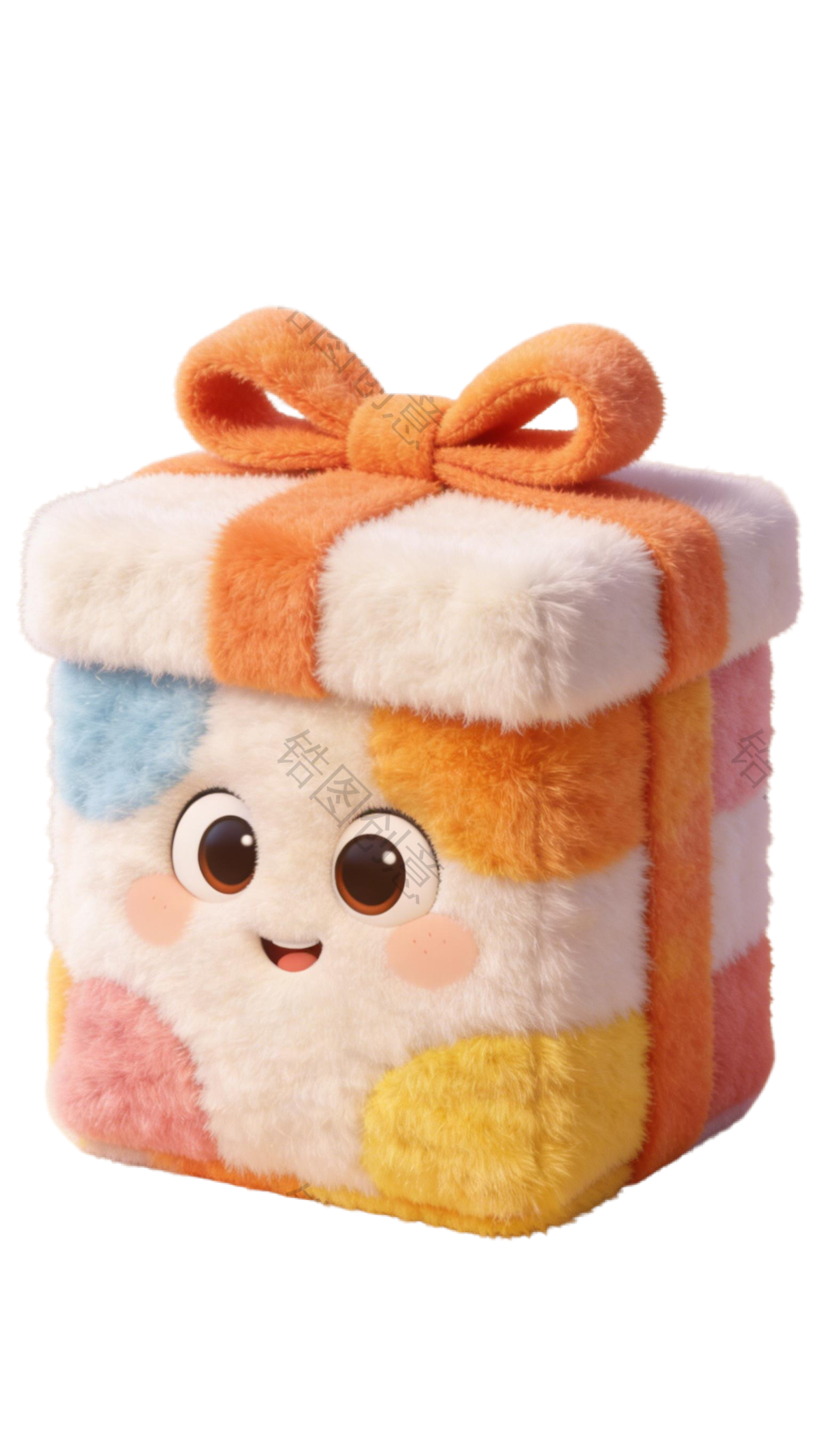 3d毛绒质感卡通礼盒元素