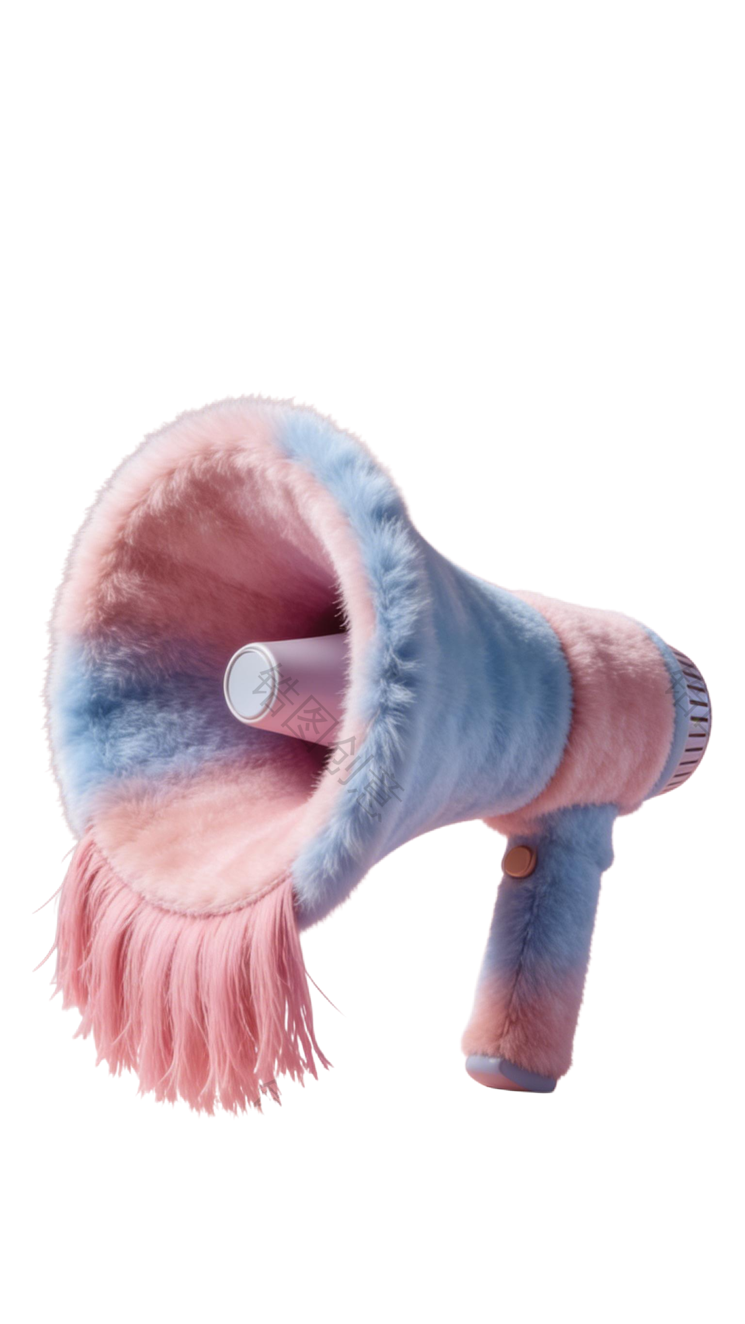 3d毛茸茸质感卡通促销装饰喇叭元素