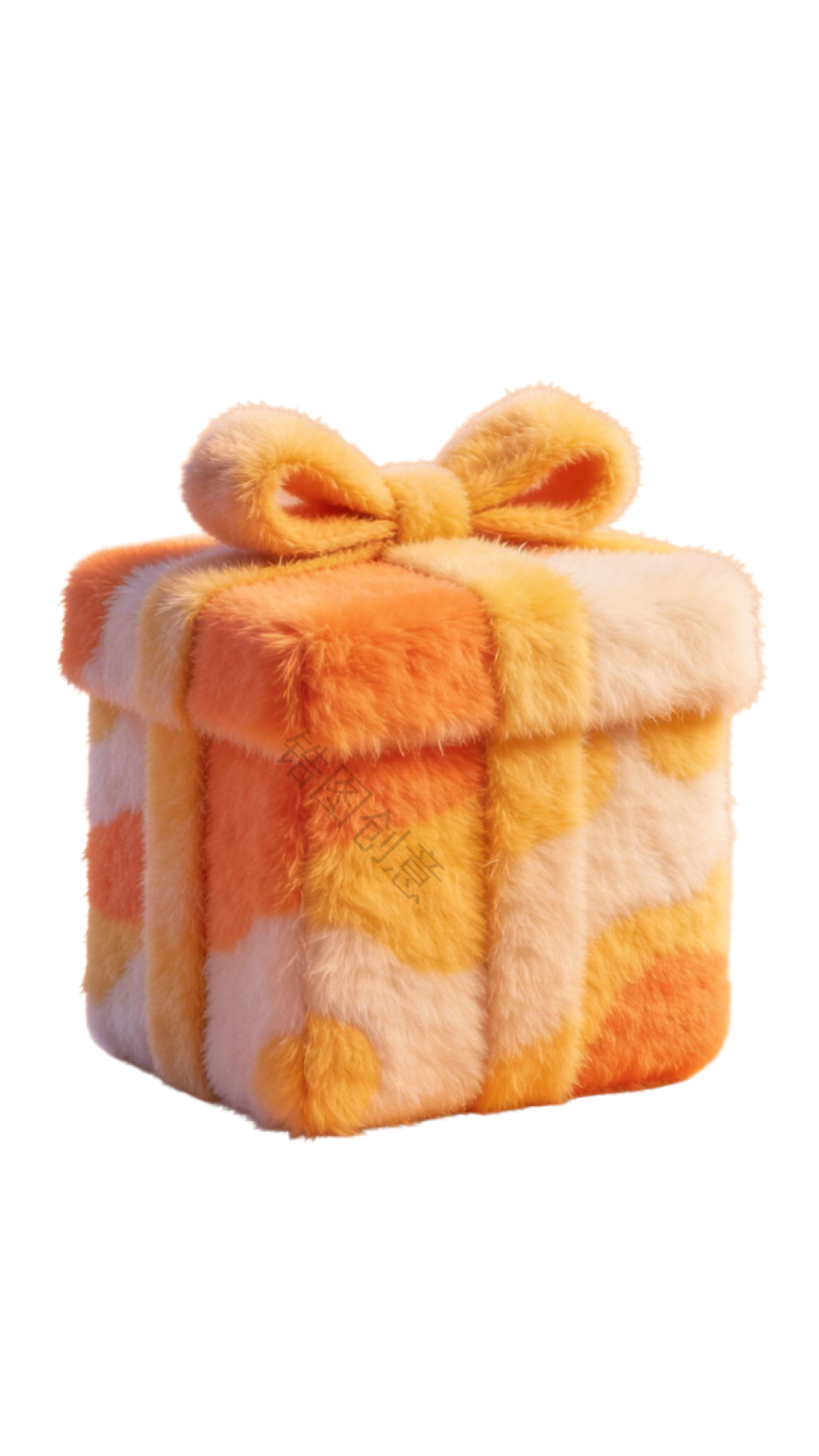 3d毛茸茸质感卡通促销装饰礼盒元素