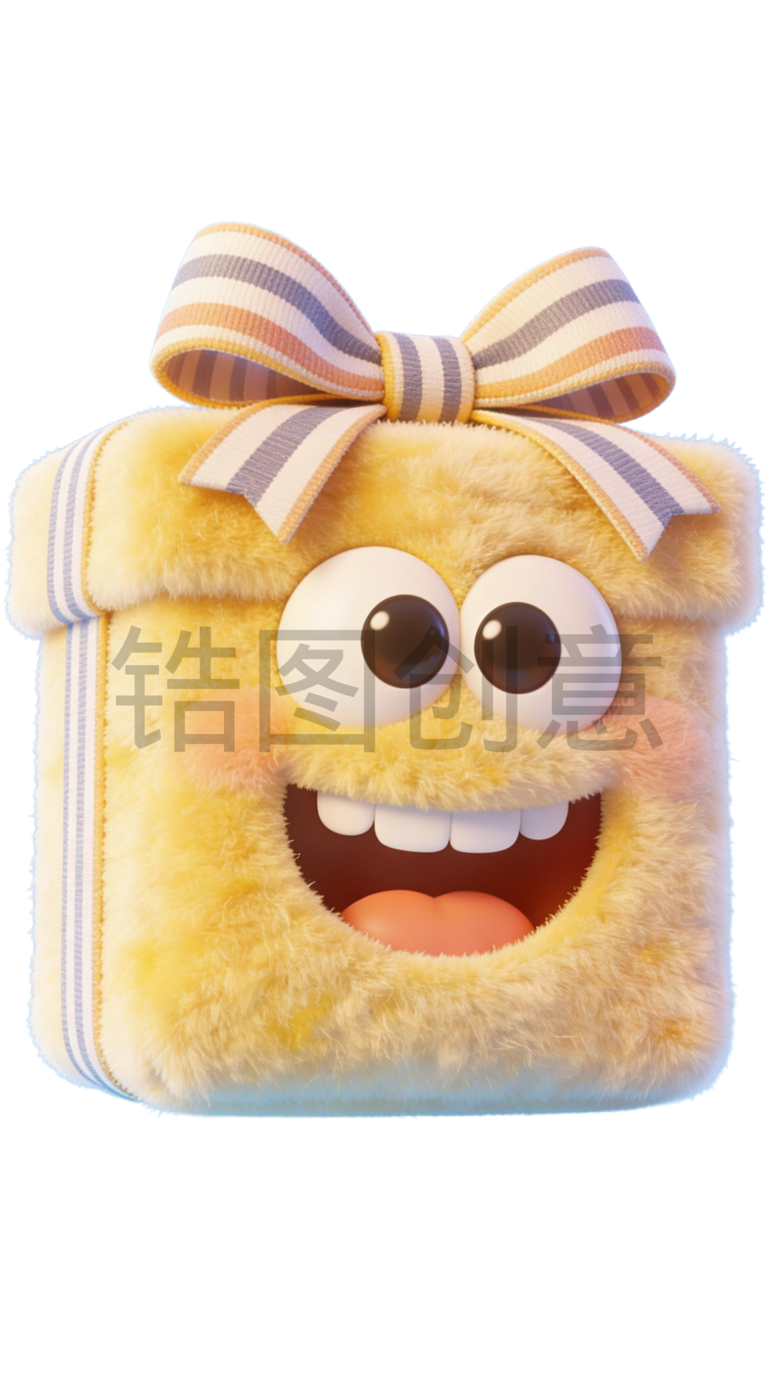 3d毛茸茸质感卡通促销装饰礼盒元素