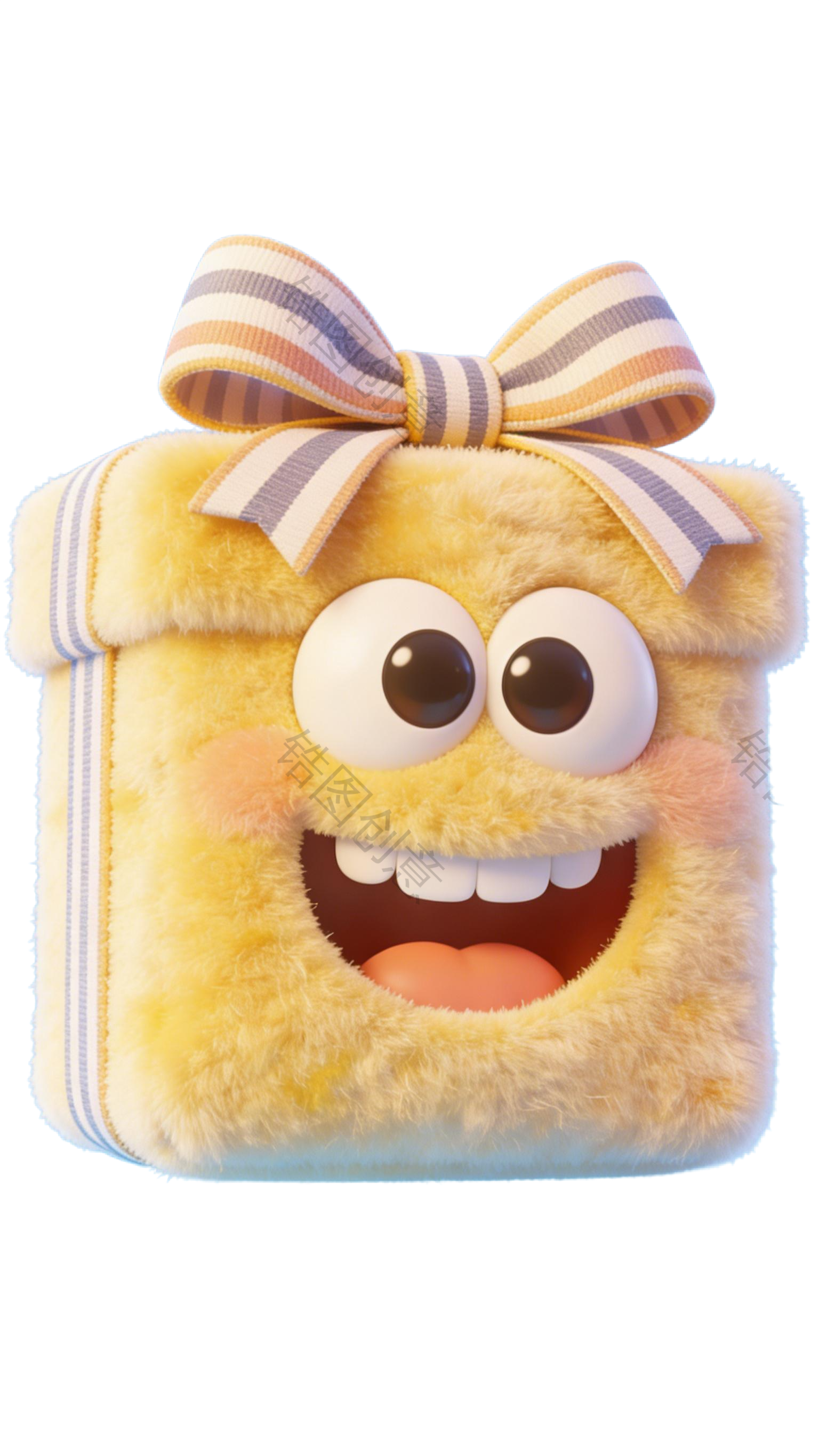 3d毛茸茸质感卡通促销装饰礼盒元素