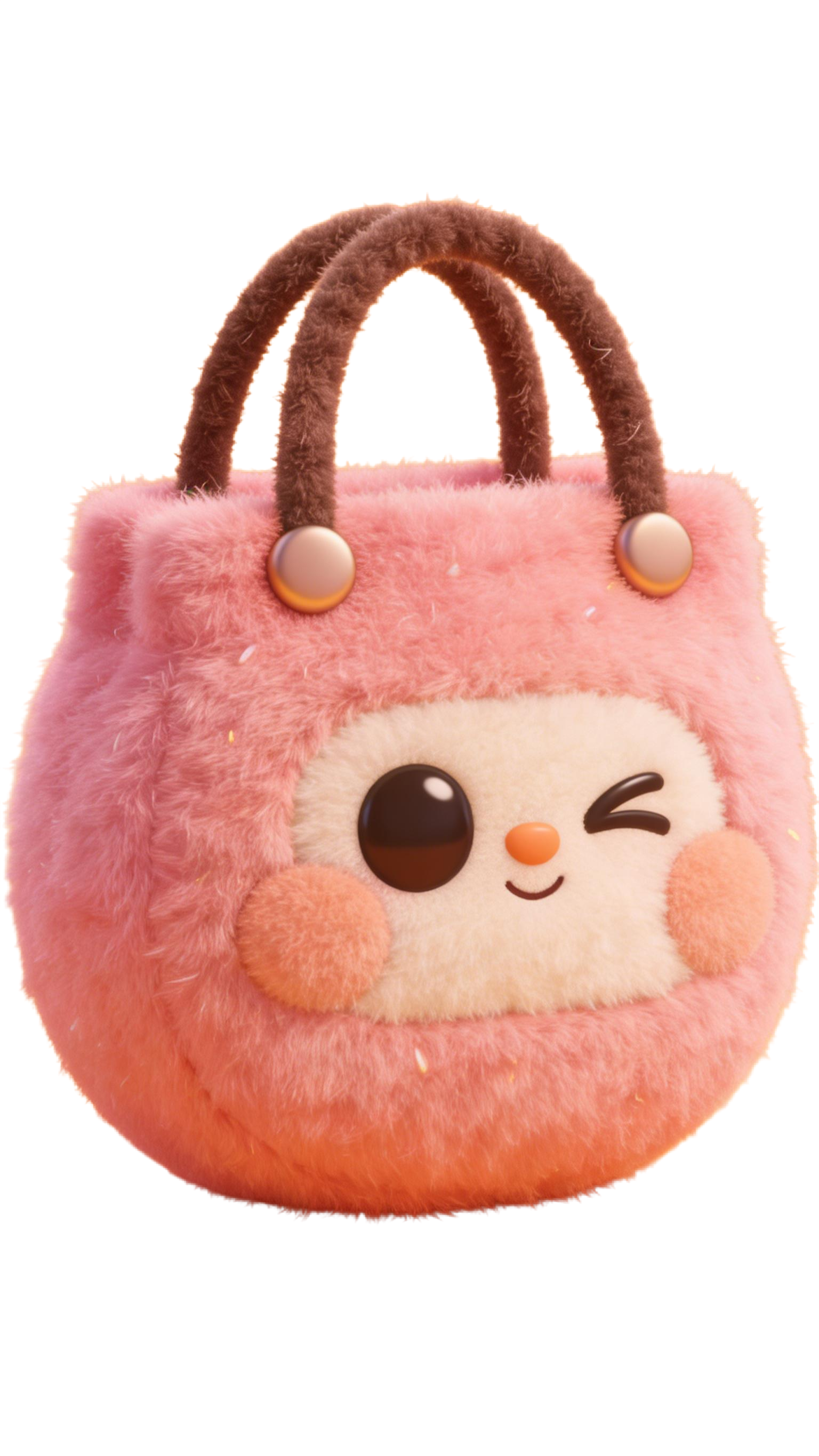 3d毛绒质感卡通促销装饰包包元素