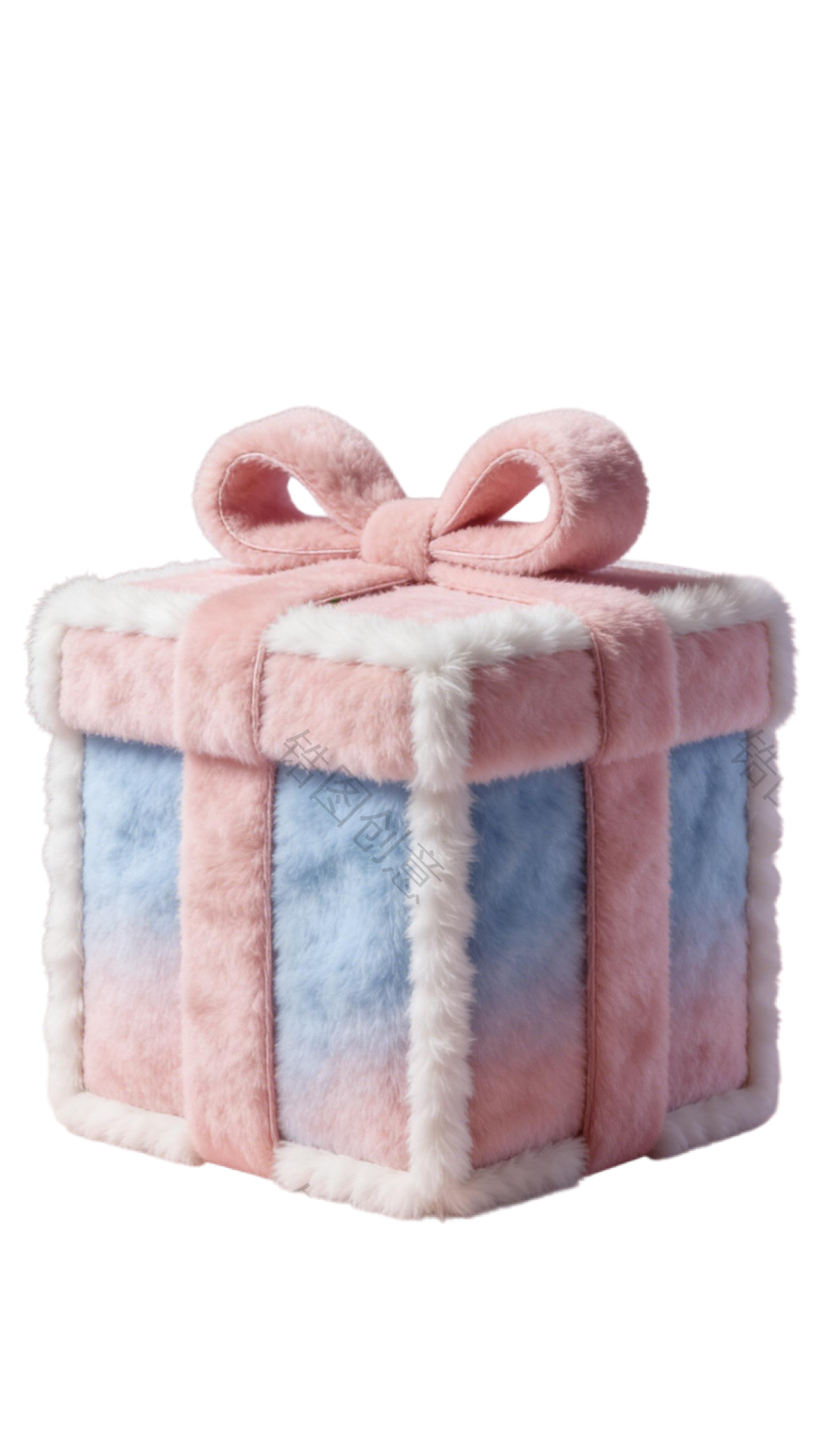 3d毛茸茸质感卡通促销装饰礼盒元素