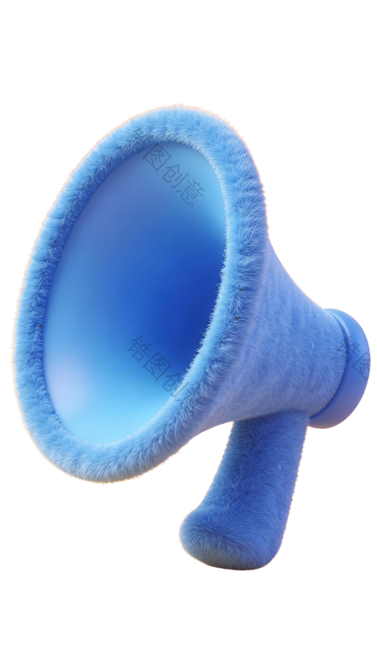 3d毛绒质感卡通促销装饰喇叭元素