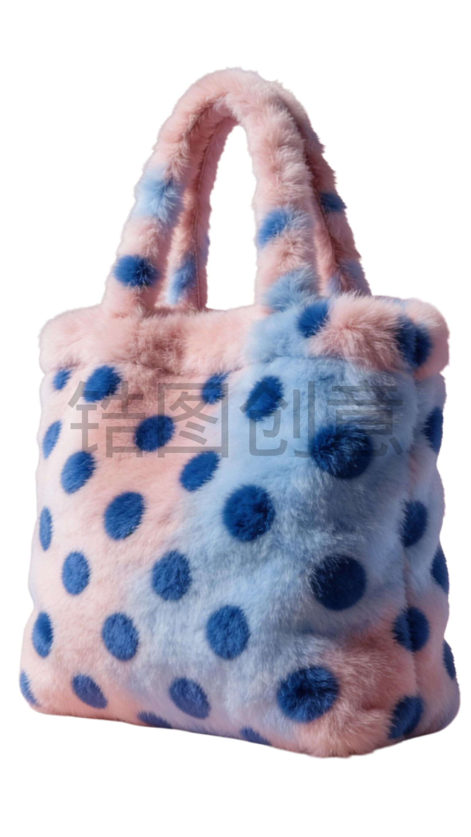 3d毛茸茸质感卡通促销装饰购物袋元素