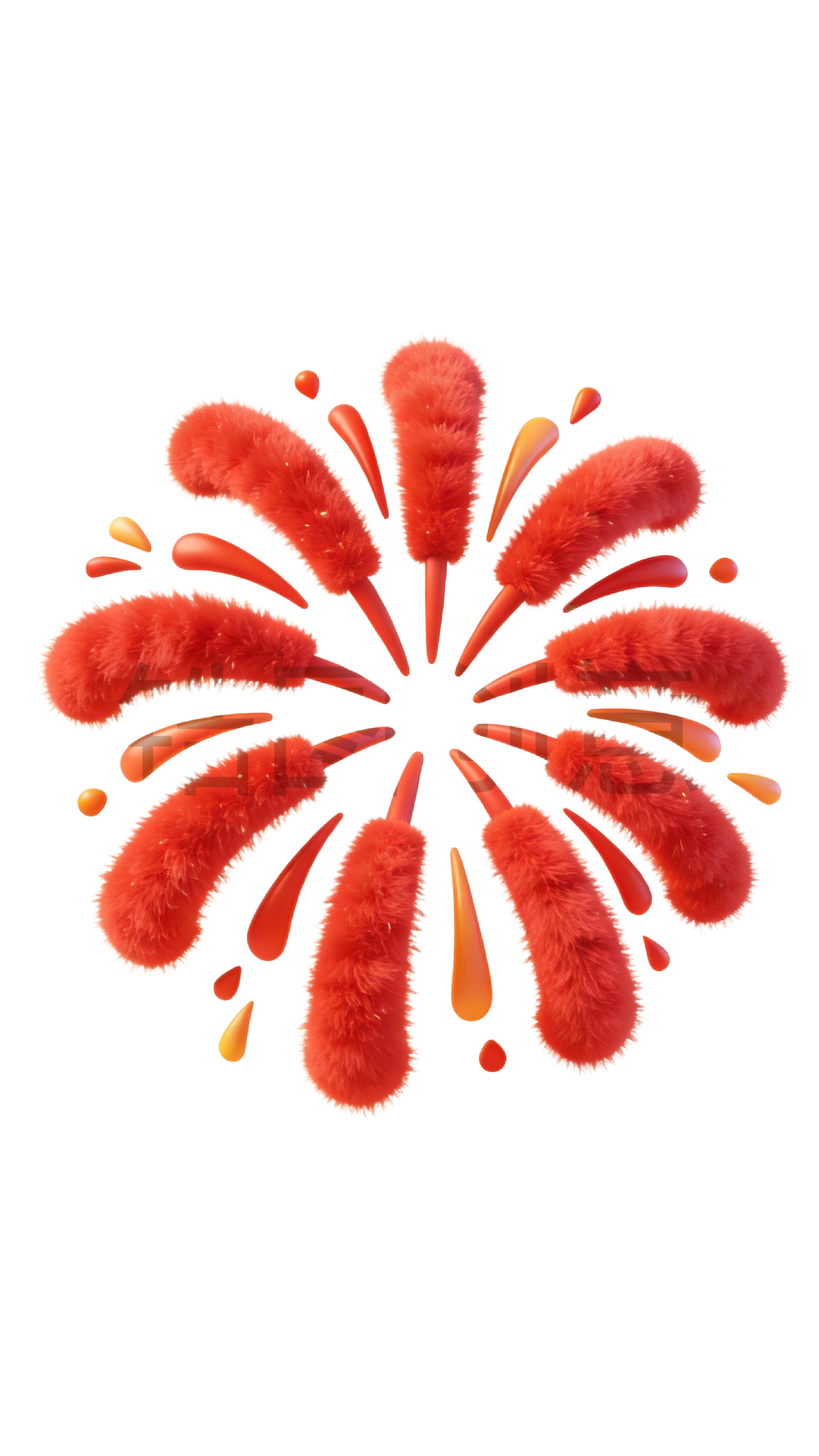 3d卡通新年毛绒质感装饰烟花元素