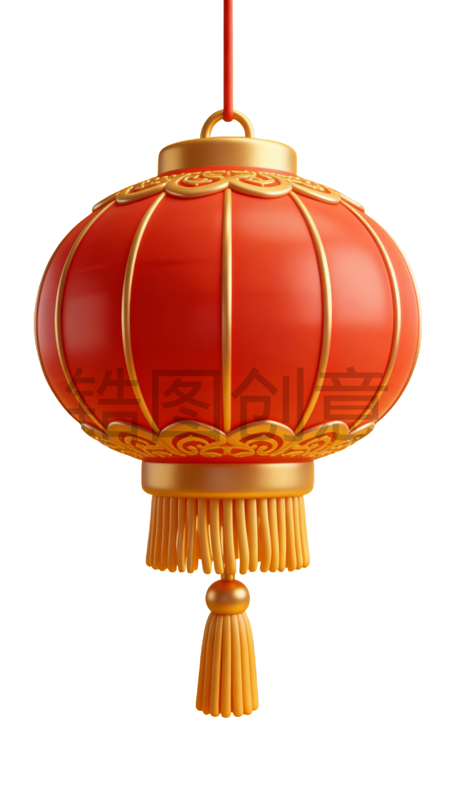 3d卡通新年装饰灯笼元素