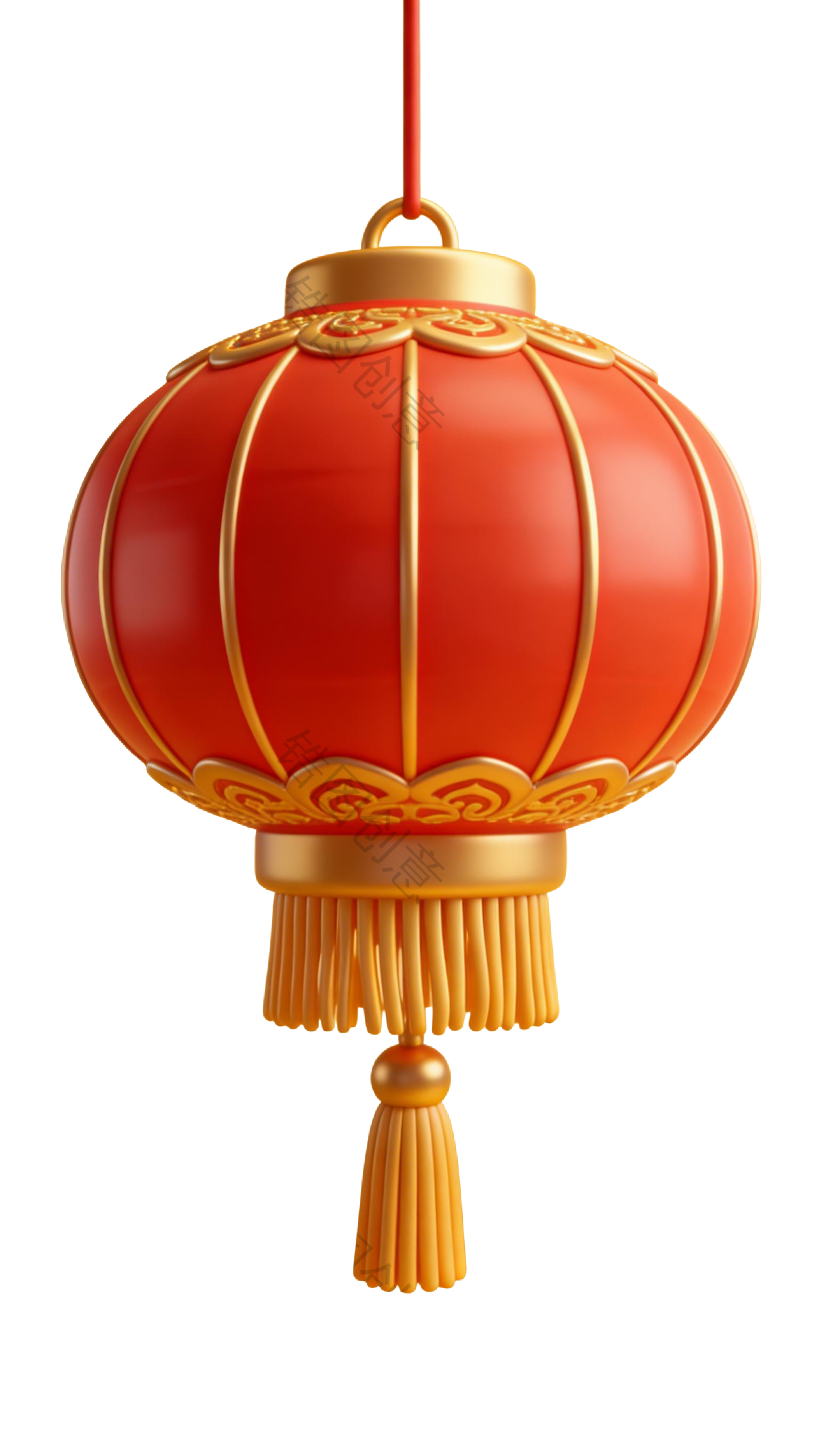3d卡通新年装饰灯笼元素