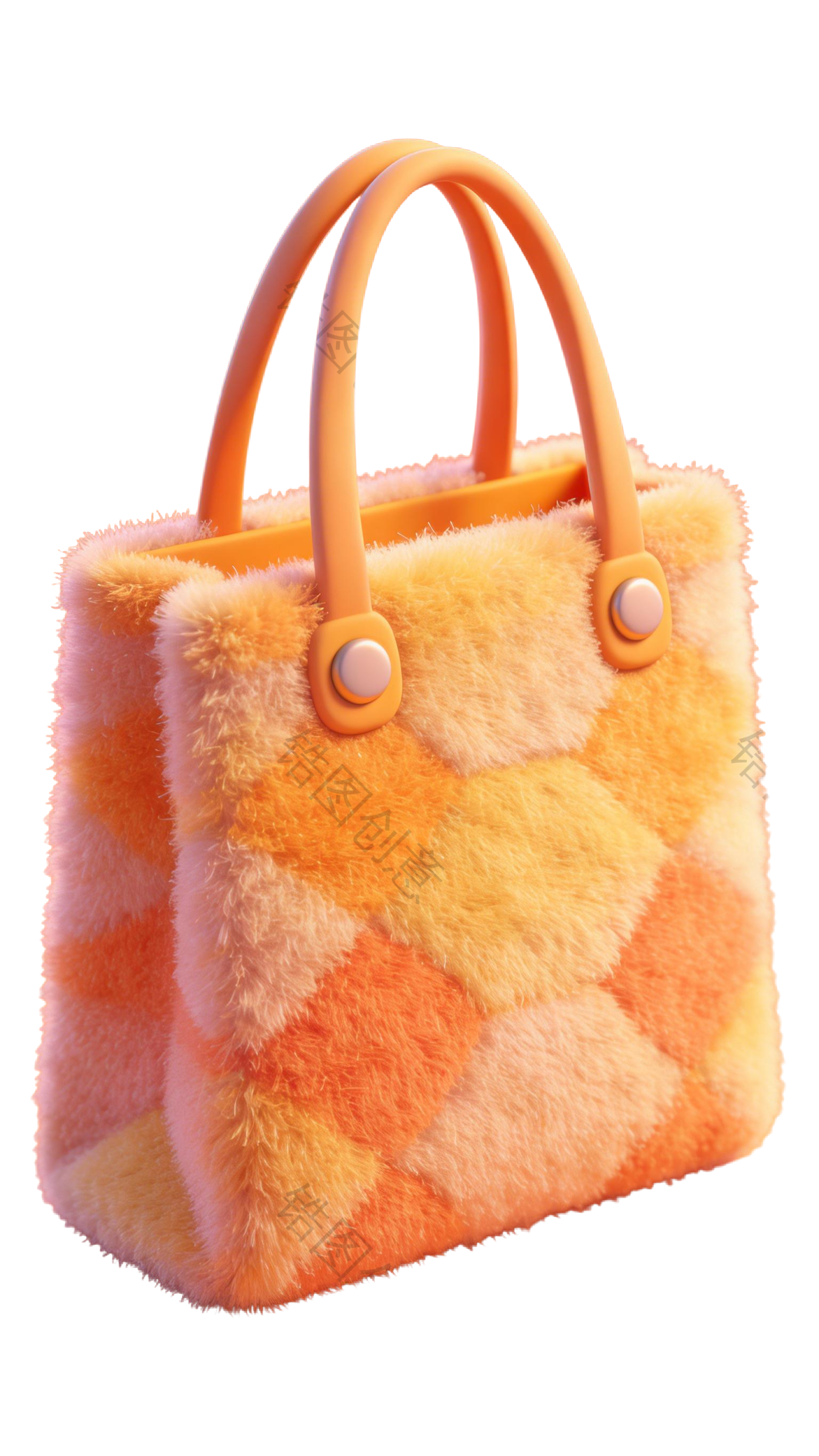 3d毛绒质感促销购物袋元素