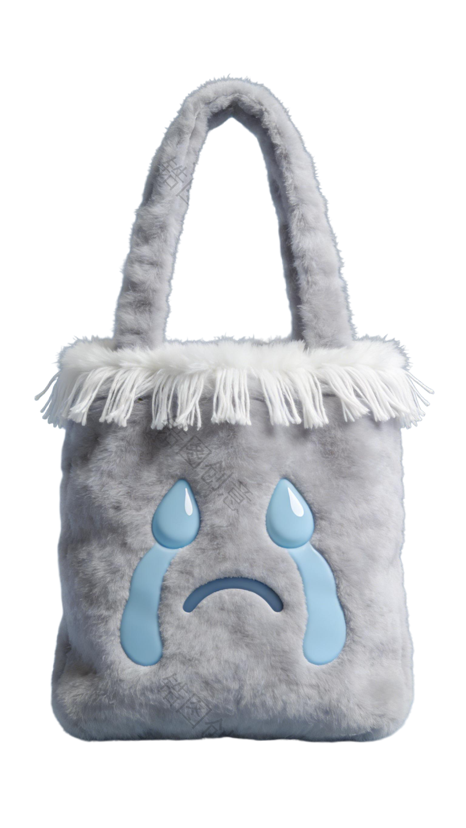 3d毛茸茸质感可爱卡通促销装饰购物袋元素