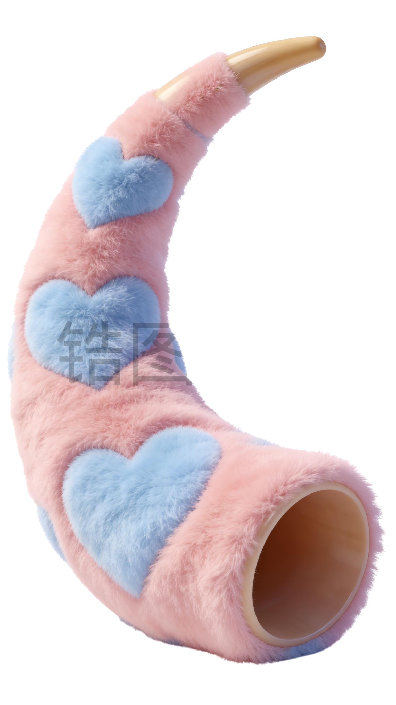 3d毛茸茸质感卡通促销装牛角元素