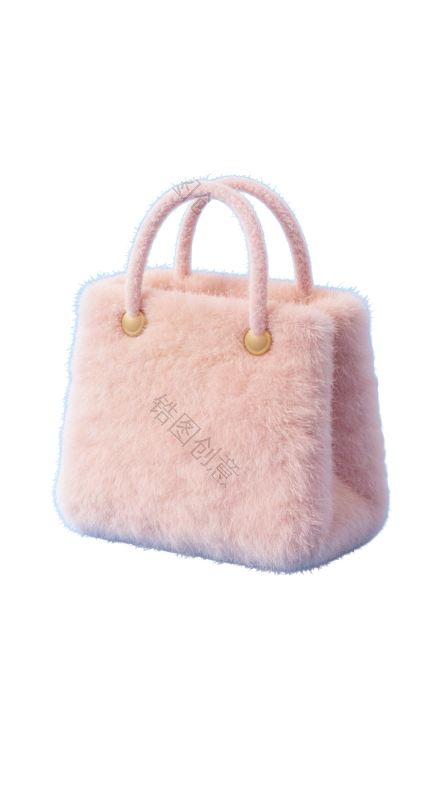 3d毛绒质感卡通促销装饰包包元素