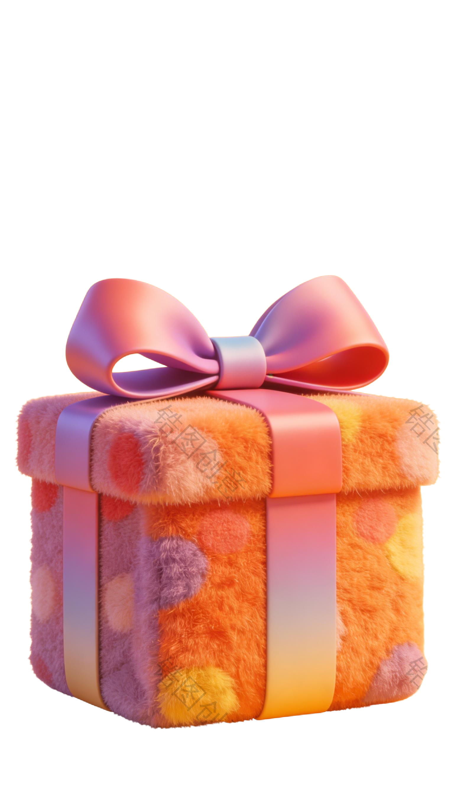 3d毛绒质感卡通礼盒元素