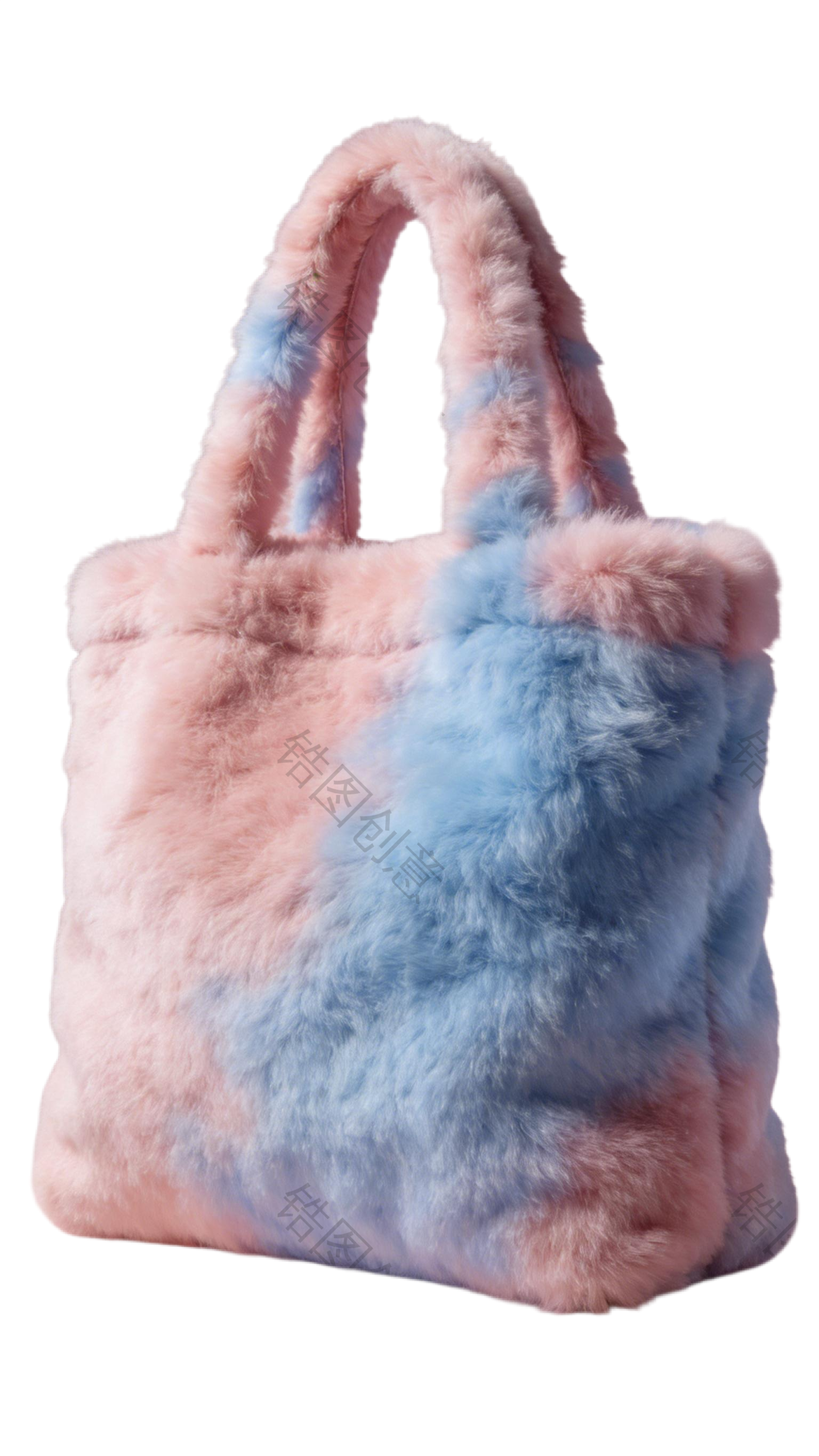 3d毛茸茸质感卡通促销装饰购物袋元素