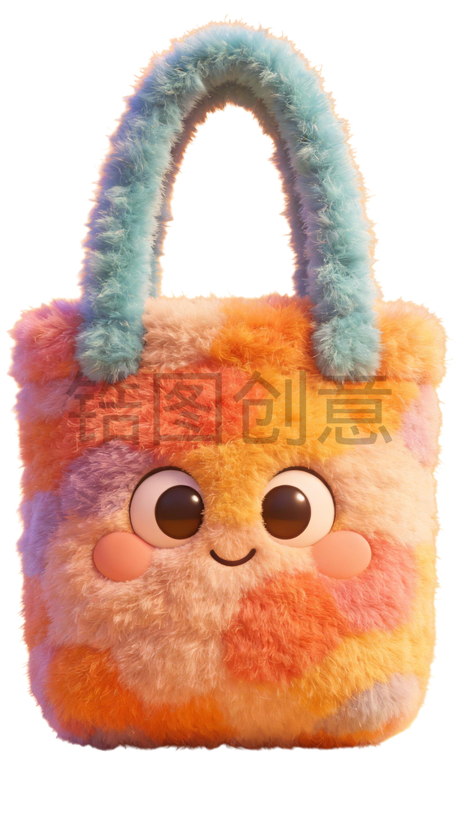 3d毛绒质感促销购物袋元素