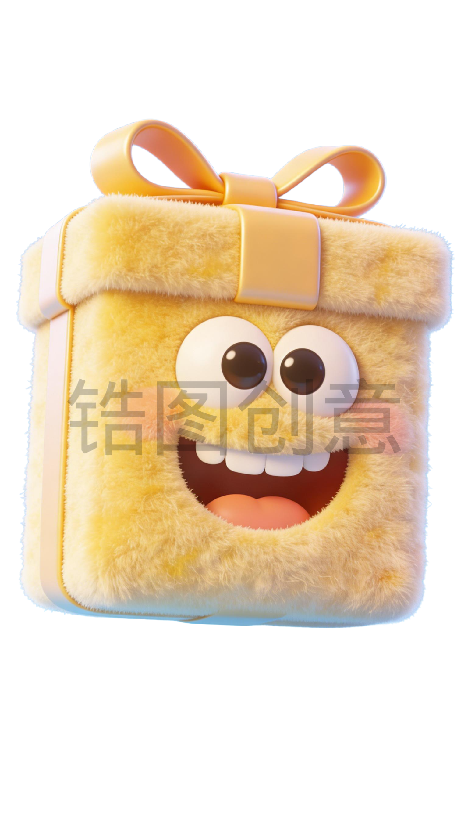 3d毛茸茸质感卡通促销装饰礼盒元素