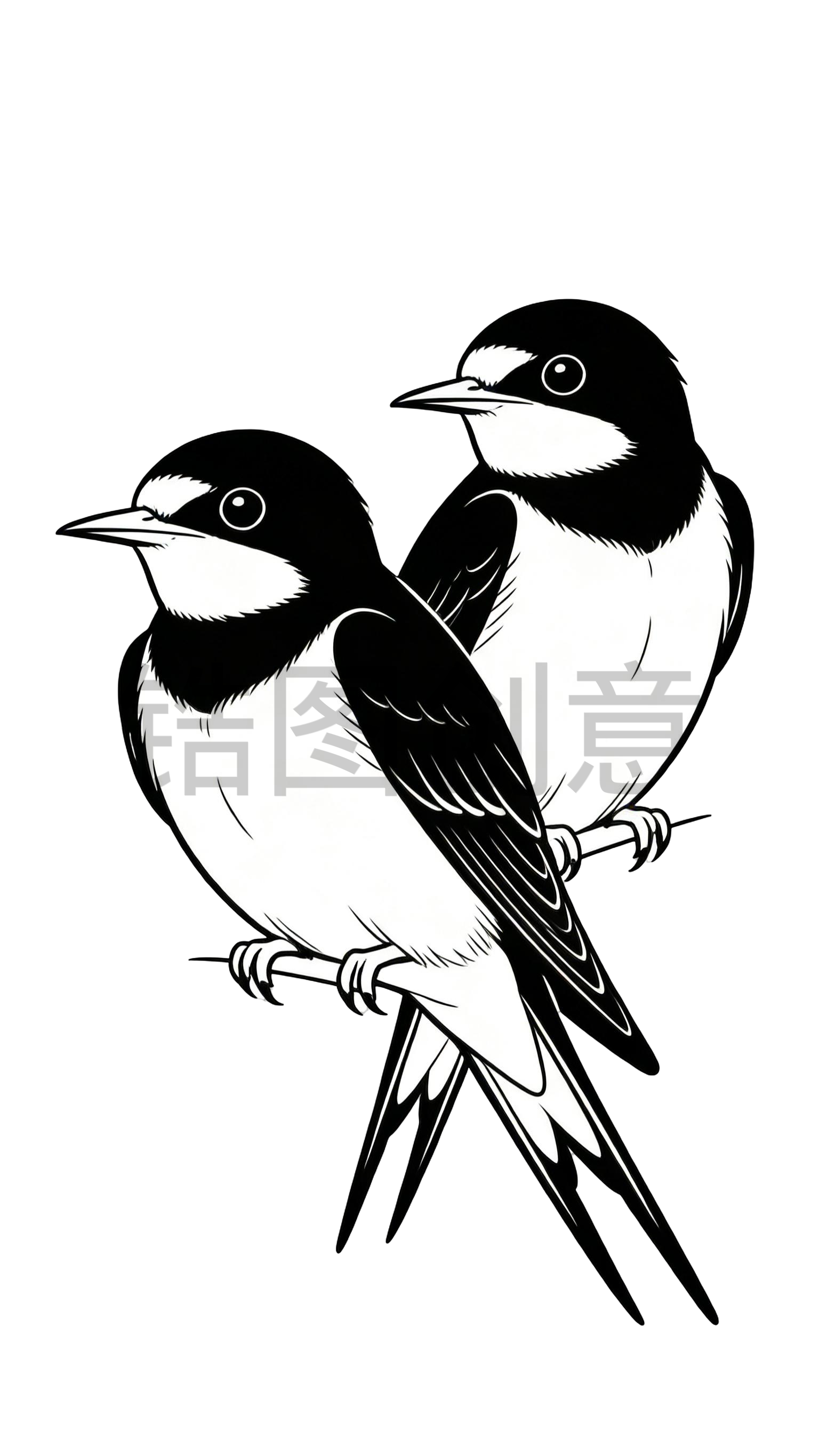 燕子插画元素