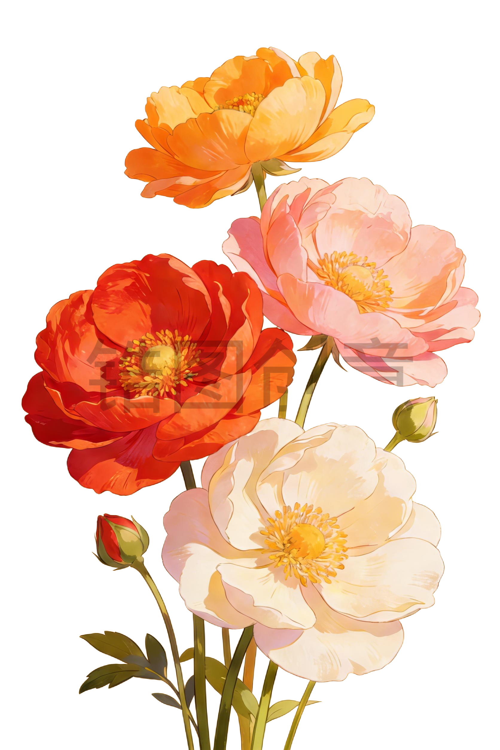 春天花卉插画元素